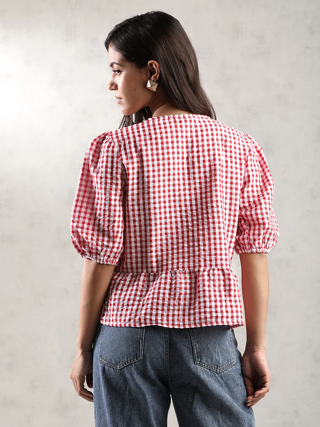 Women Red Front Open Top - Image 3