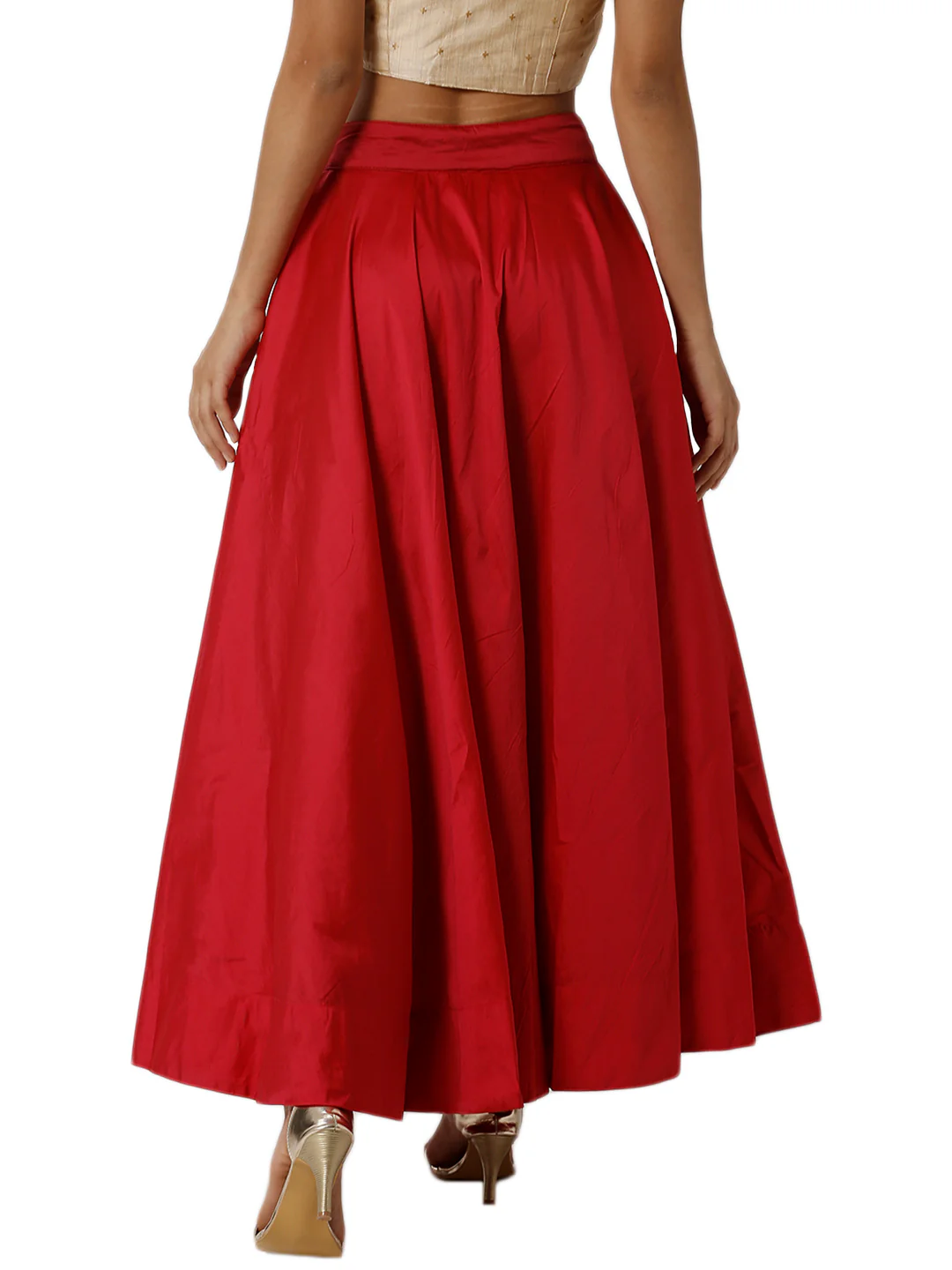 Women Red Festive Skirt - Image 4
