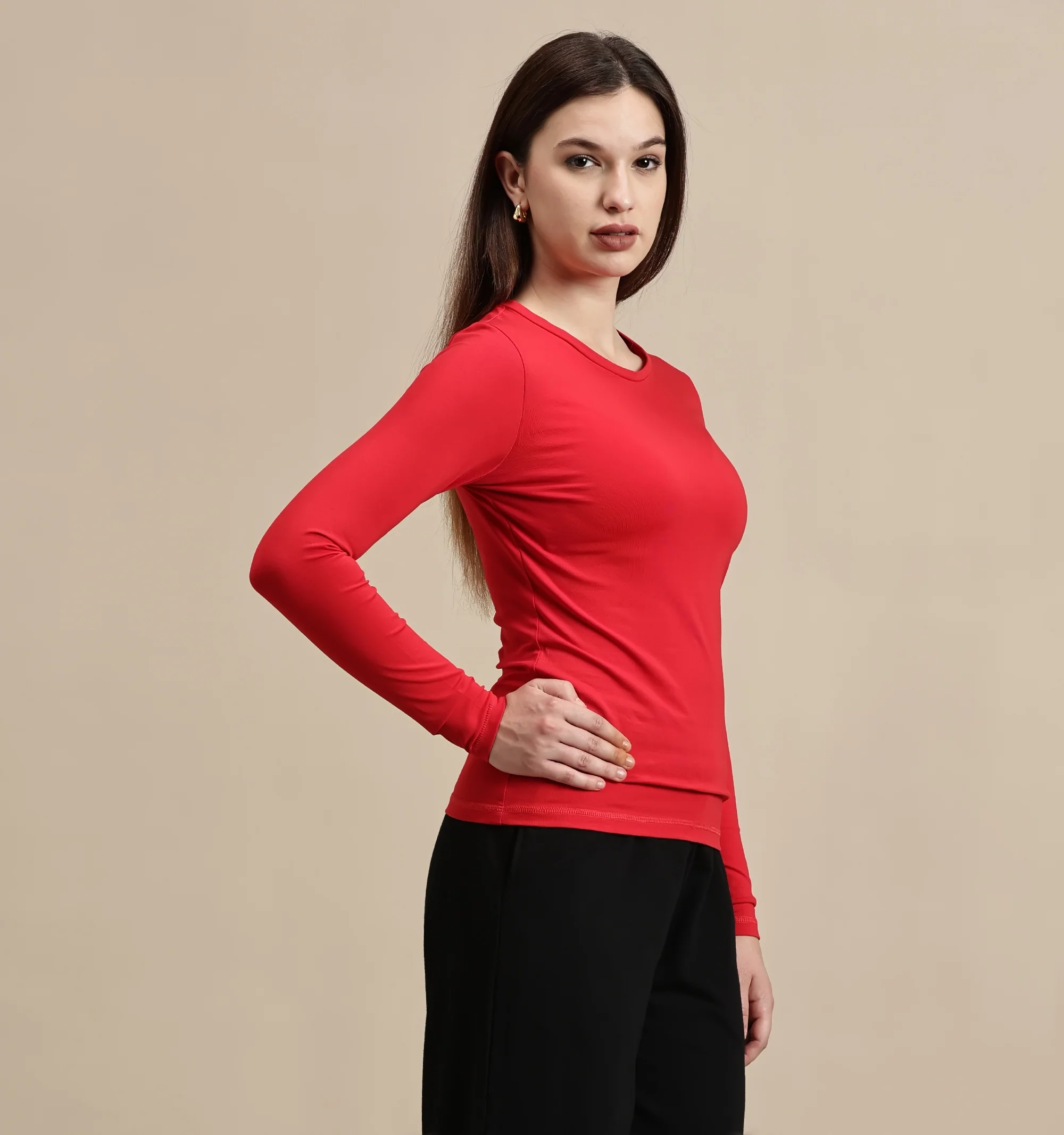 Women Red Full Sleeve Top - Image 5