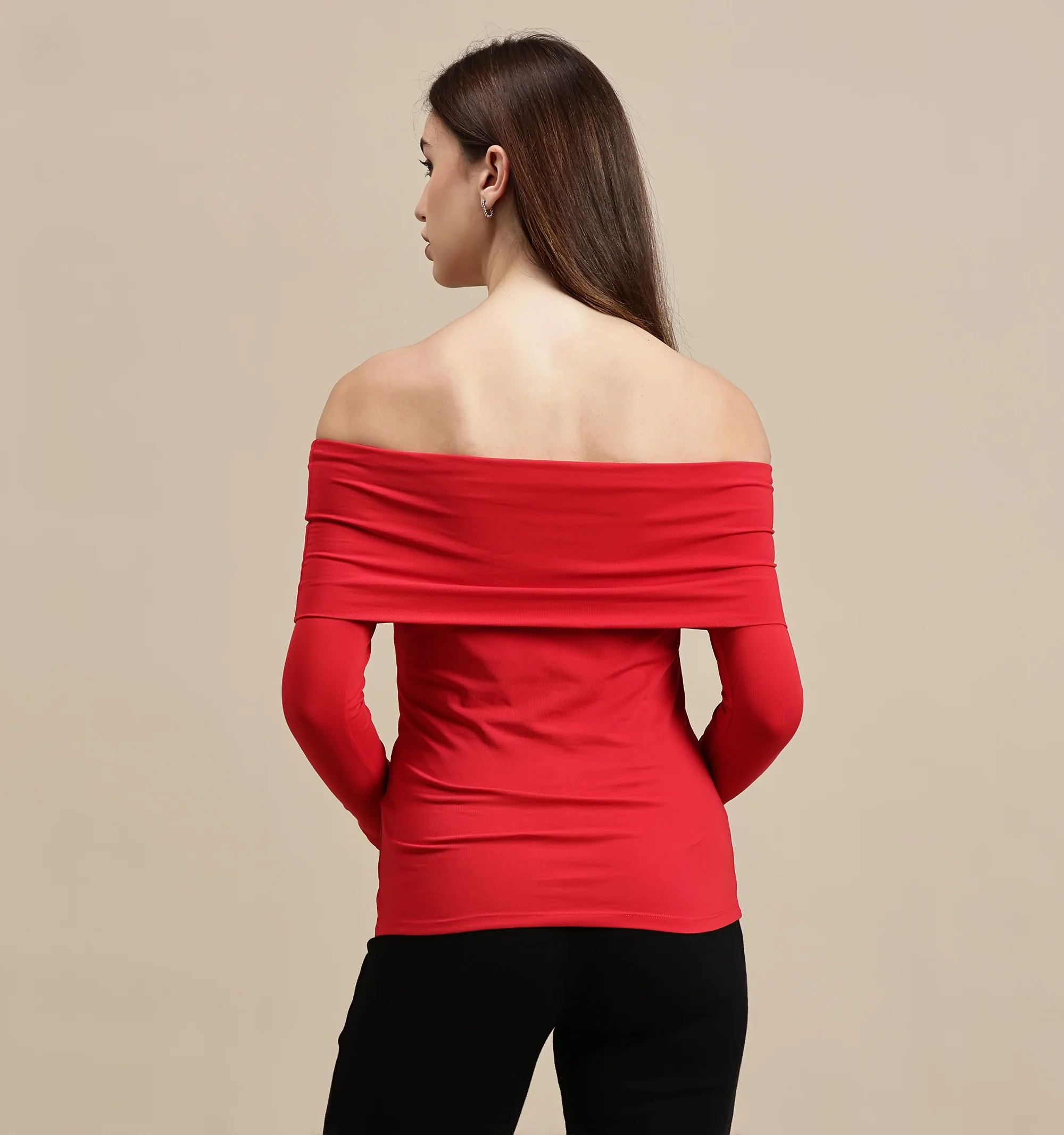 Women Red Full Sleeve Top - Image 3