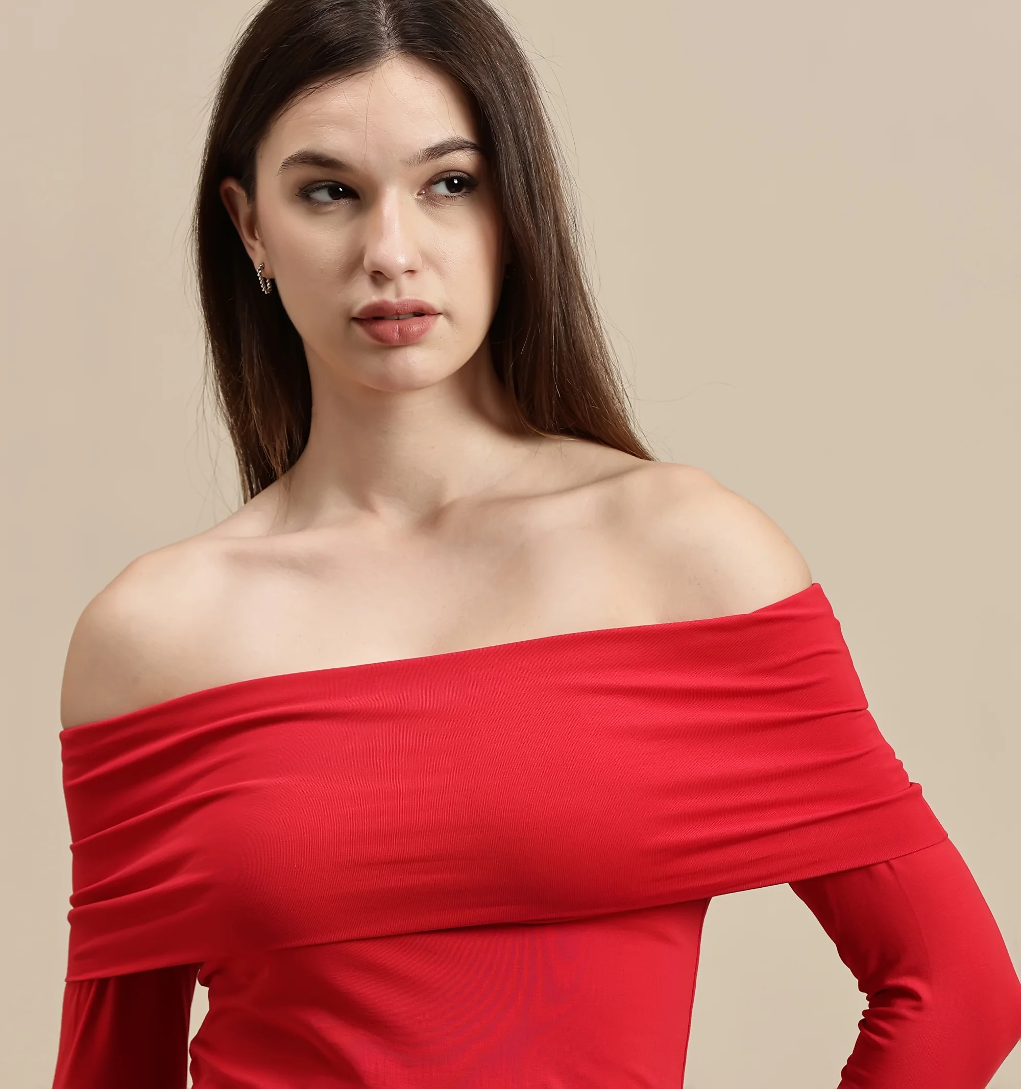 Women Red Full Sleeve Top - Image 4