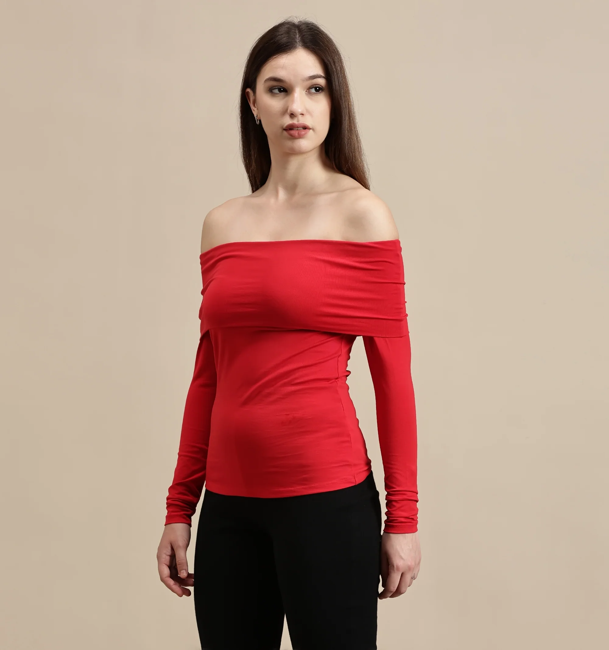 Women Red Full Sleeve Top - Image 5
