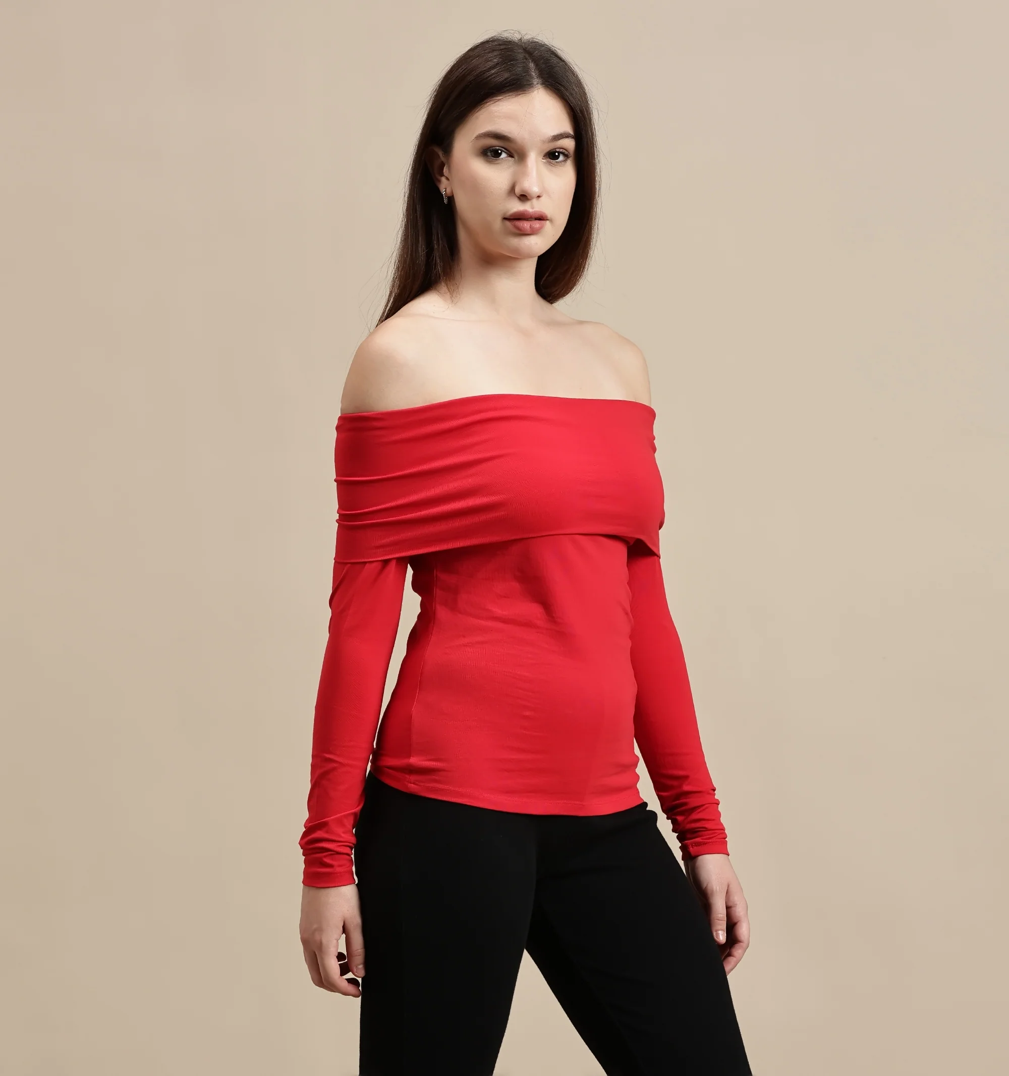 Women Red Full Sleeve Top - Image 6