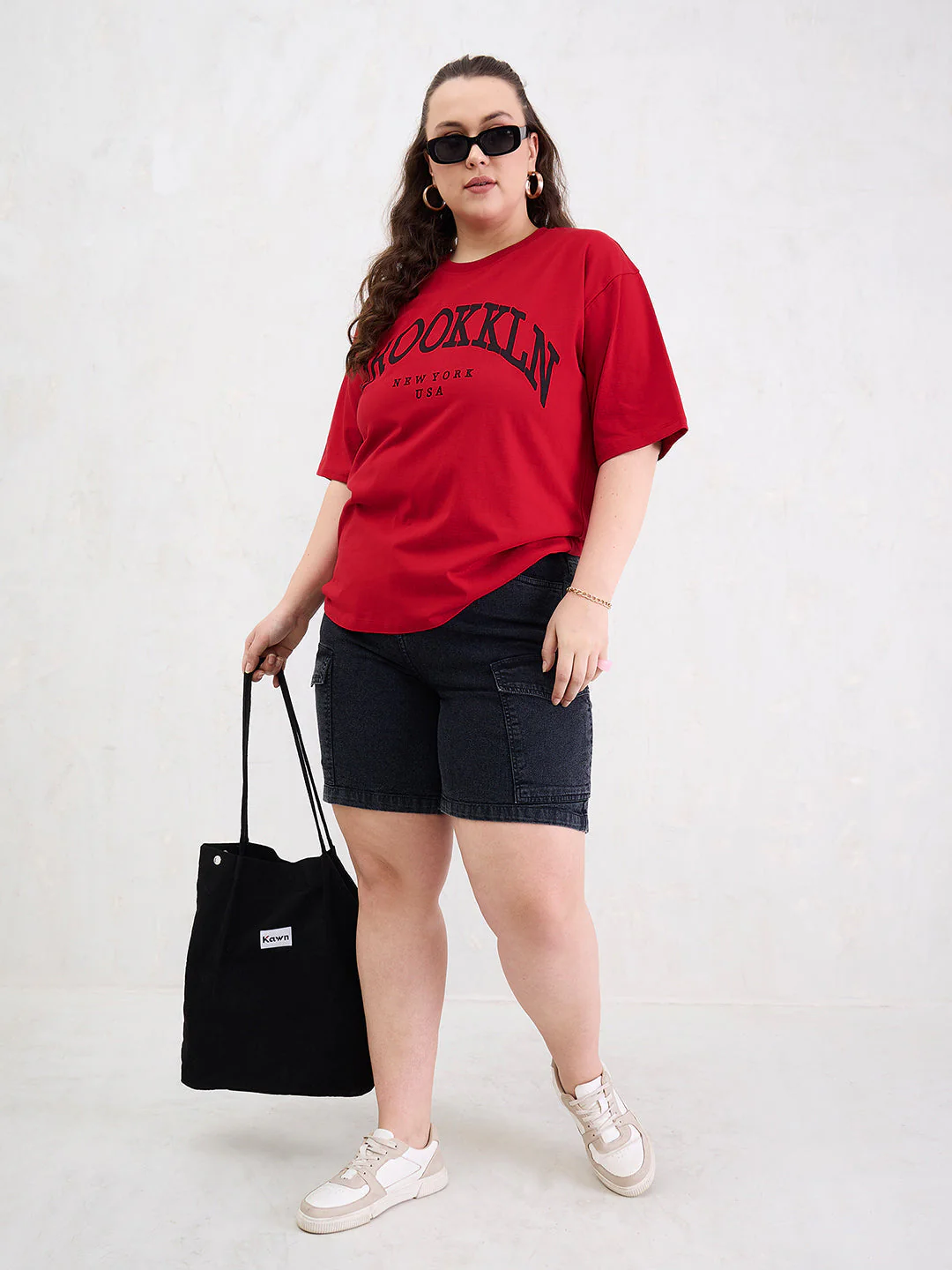 Women Red Graphic BROOKLYN Print T-Shirt - Image 2