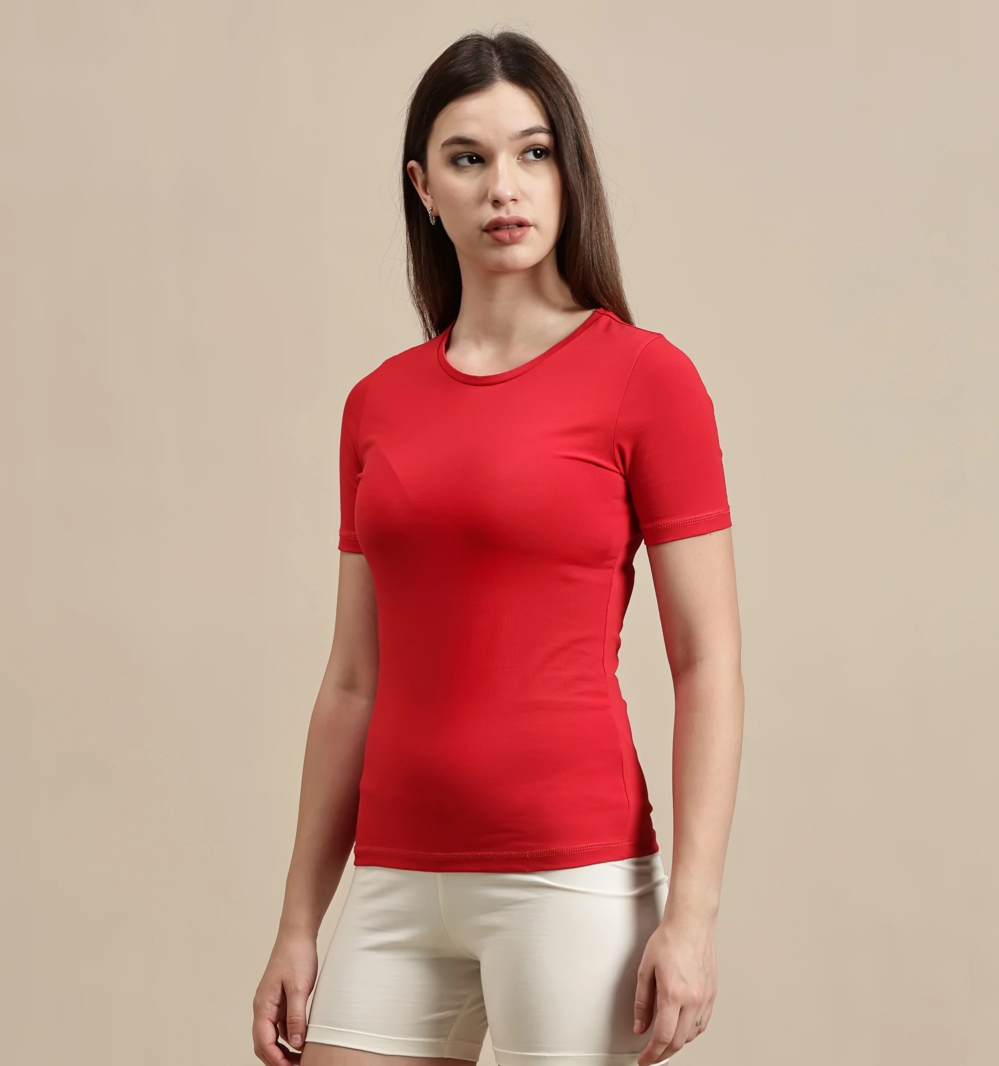 Women Red Half Sleeve Top - Image 5