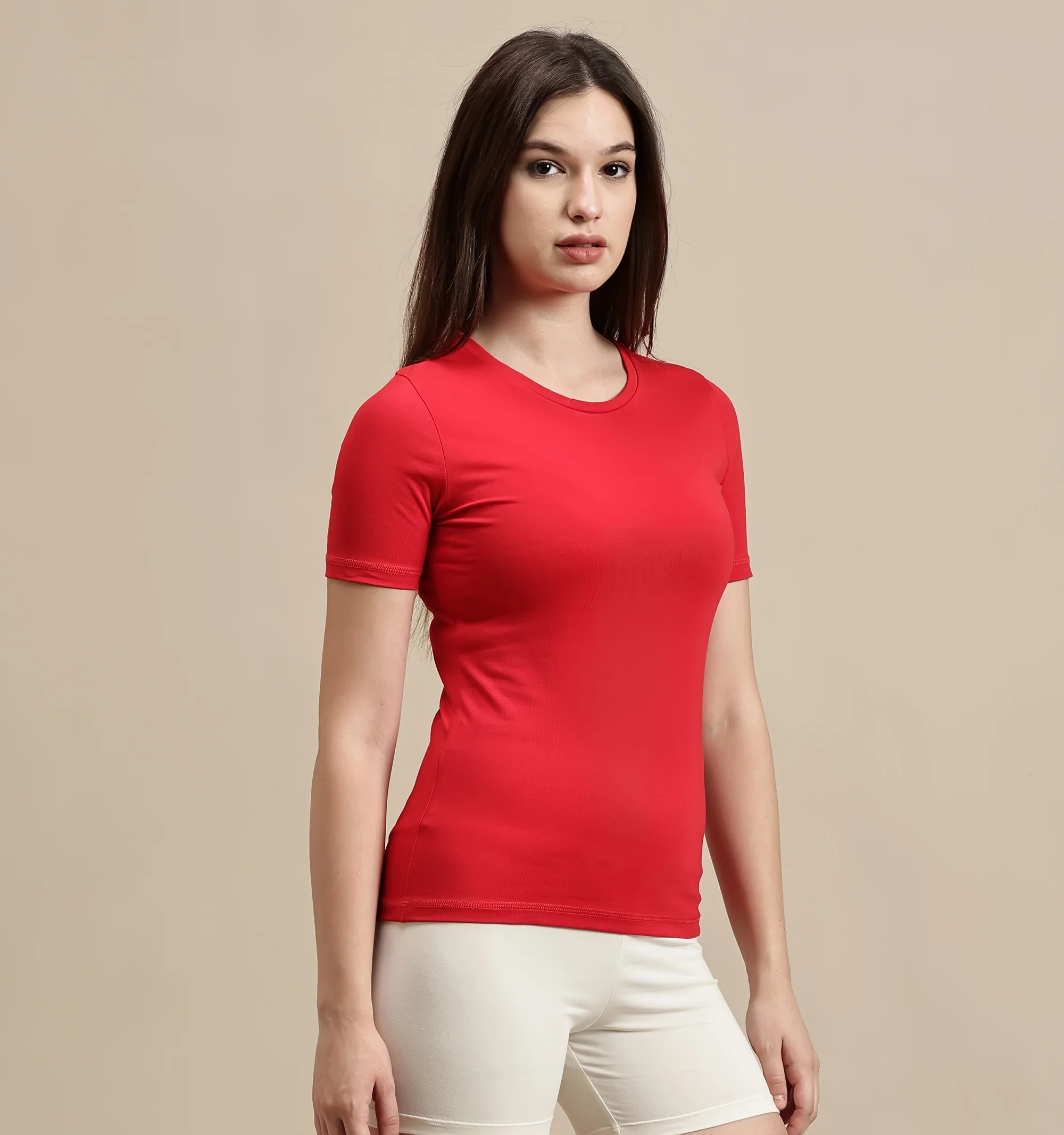 Women Red Half Sleeve Top - Image 6