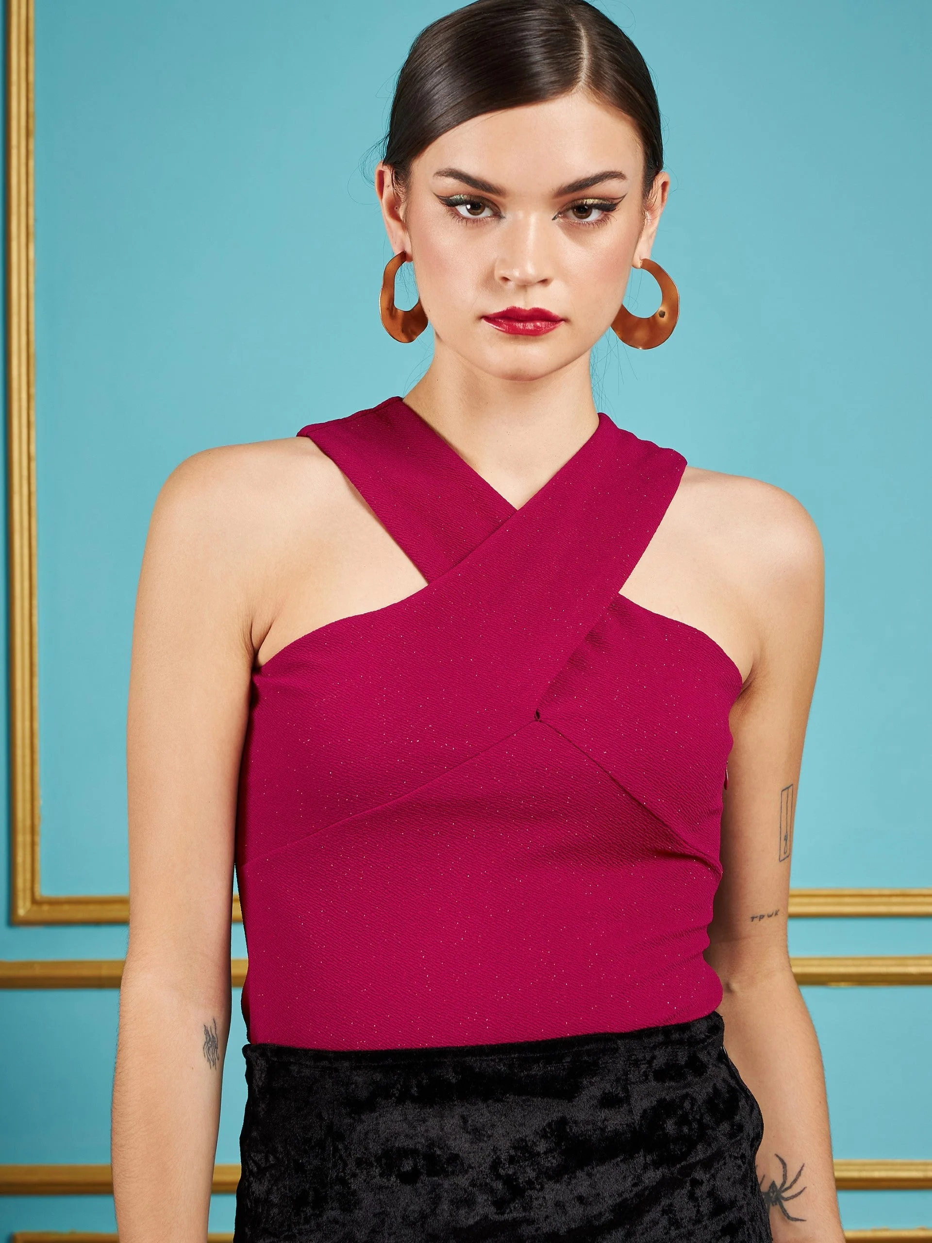 Women Red Halter Neck Top - Image 4