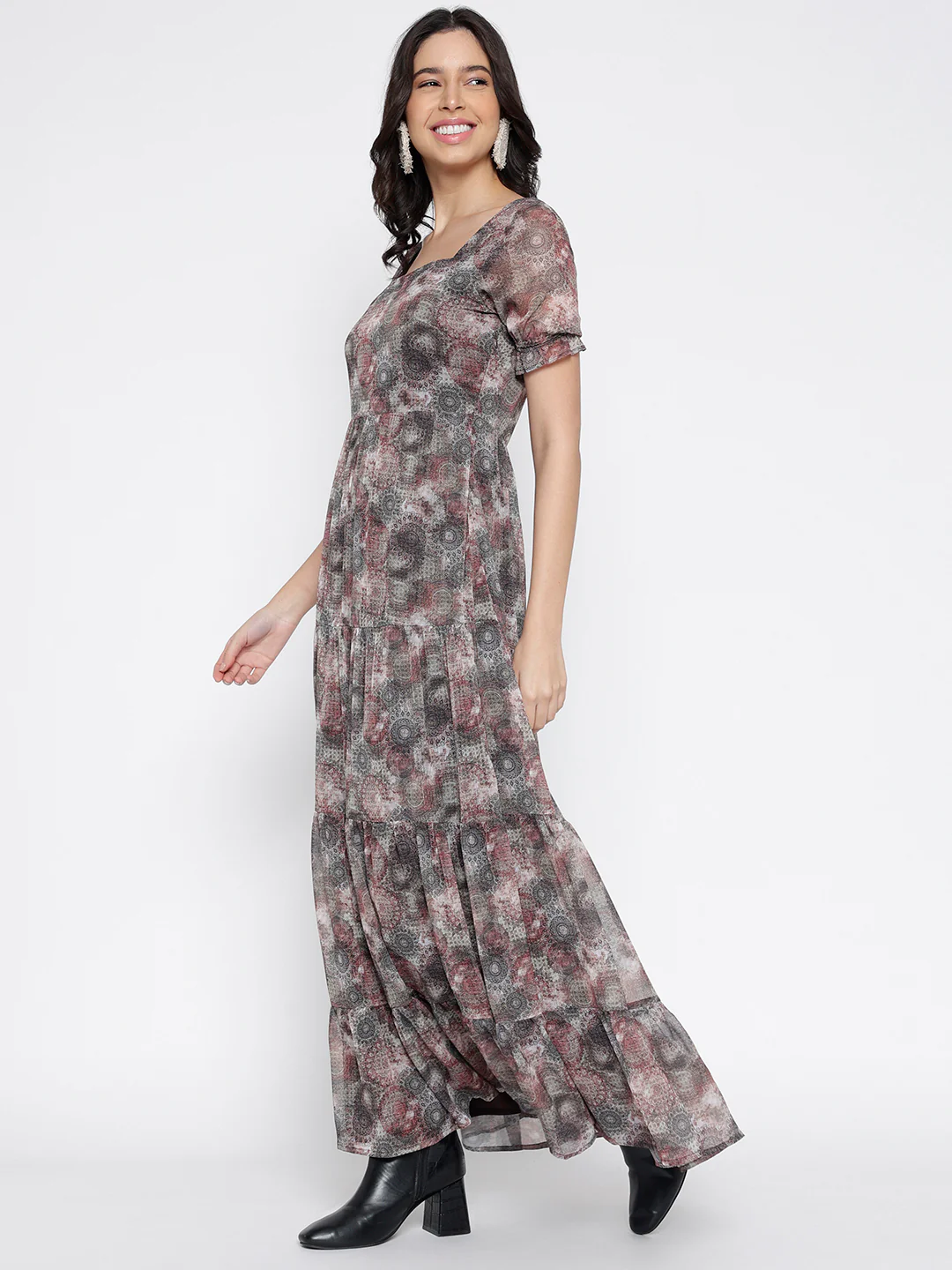 Women Red Miles Of Style Maxi Dress - Image 4