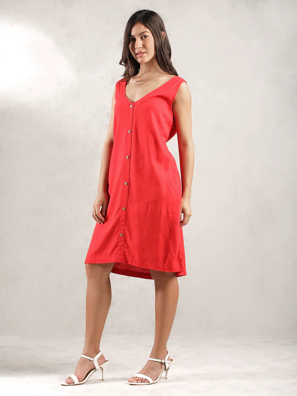 Women Red Regular Fit Dress - Image 5