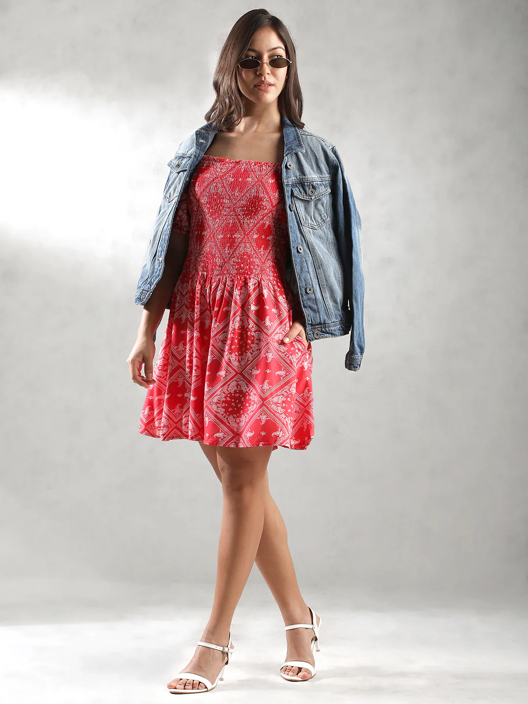 Women Printed Romper with Pockets - Image 2