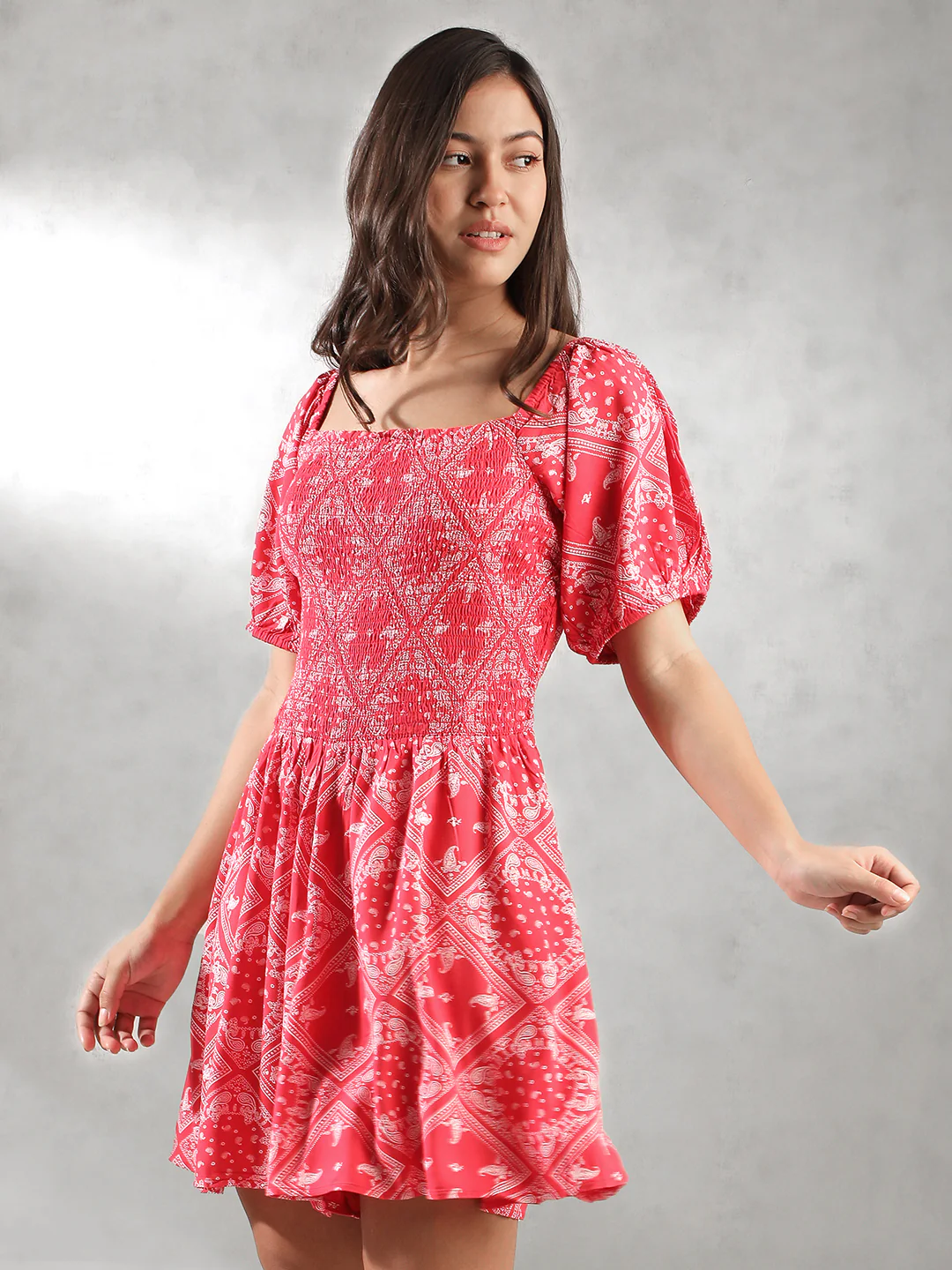 Women Printed Romper with Pockets - Image 3