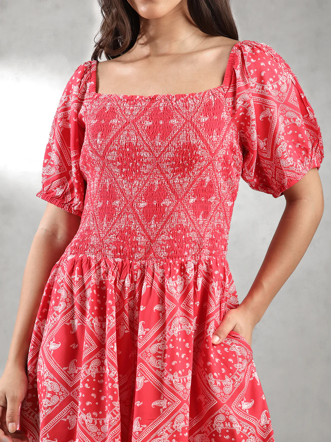 Women Printed Romper with Pockets - Image 6