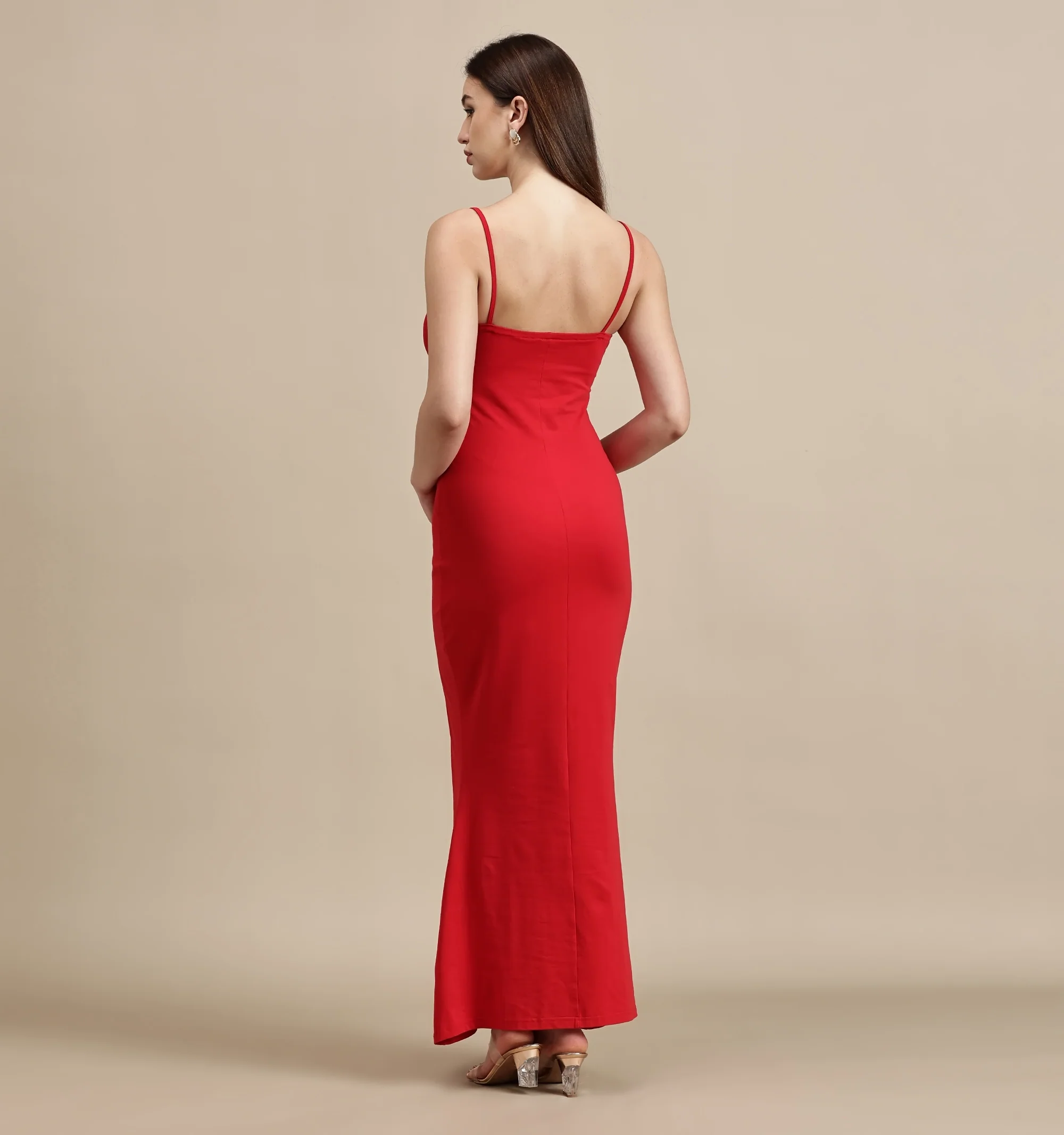 Women Red Sleeveless Dress - Image 2