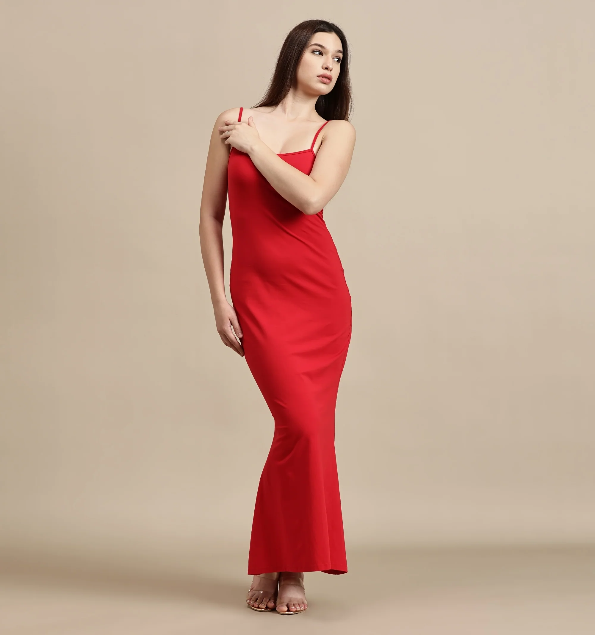 Women Red Sleeveless Dress - Image 4
