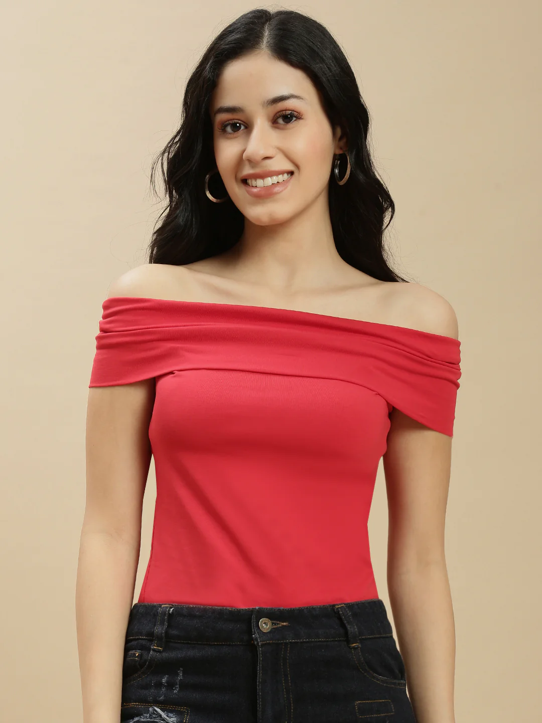 Women Red Sleeveless Top - Image 2