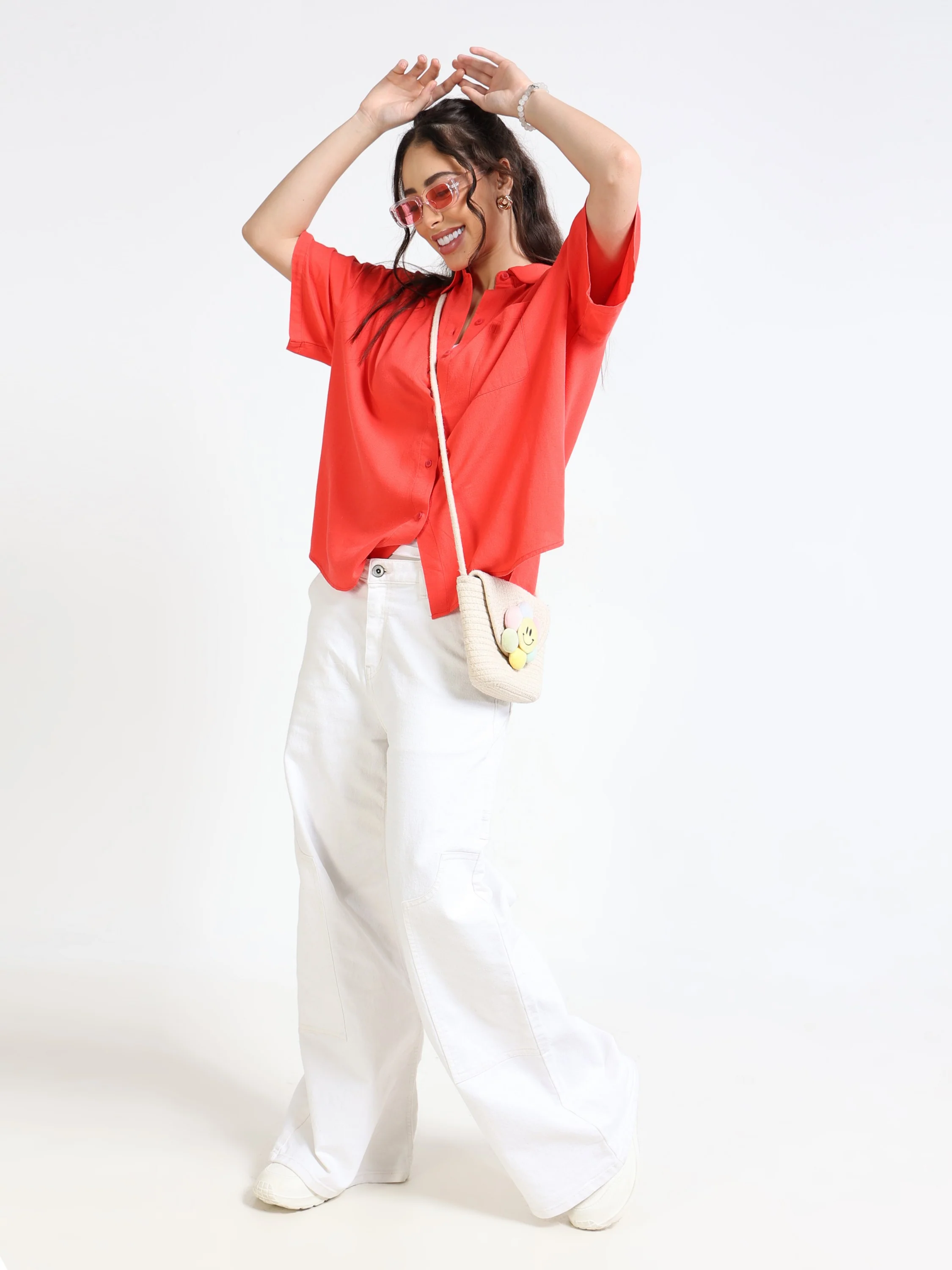 Women Solid Oversized Shirt - Image 6