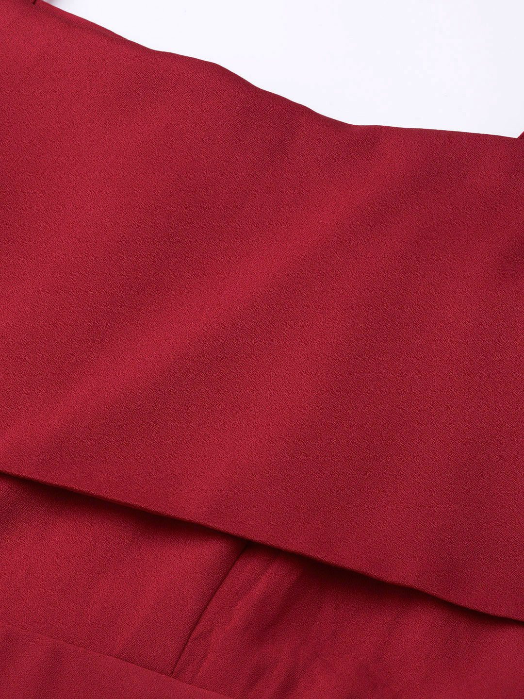 Women Red Strappy Frill Tiered Maxi - Image 6