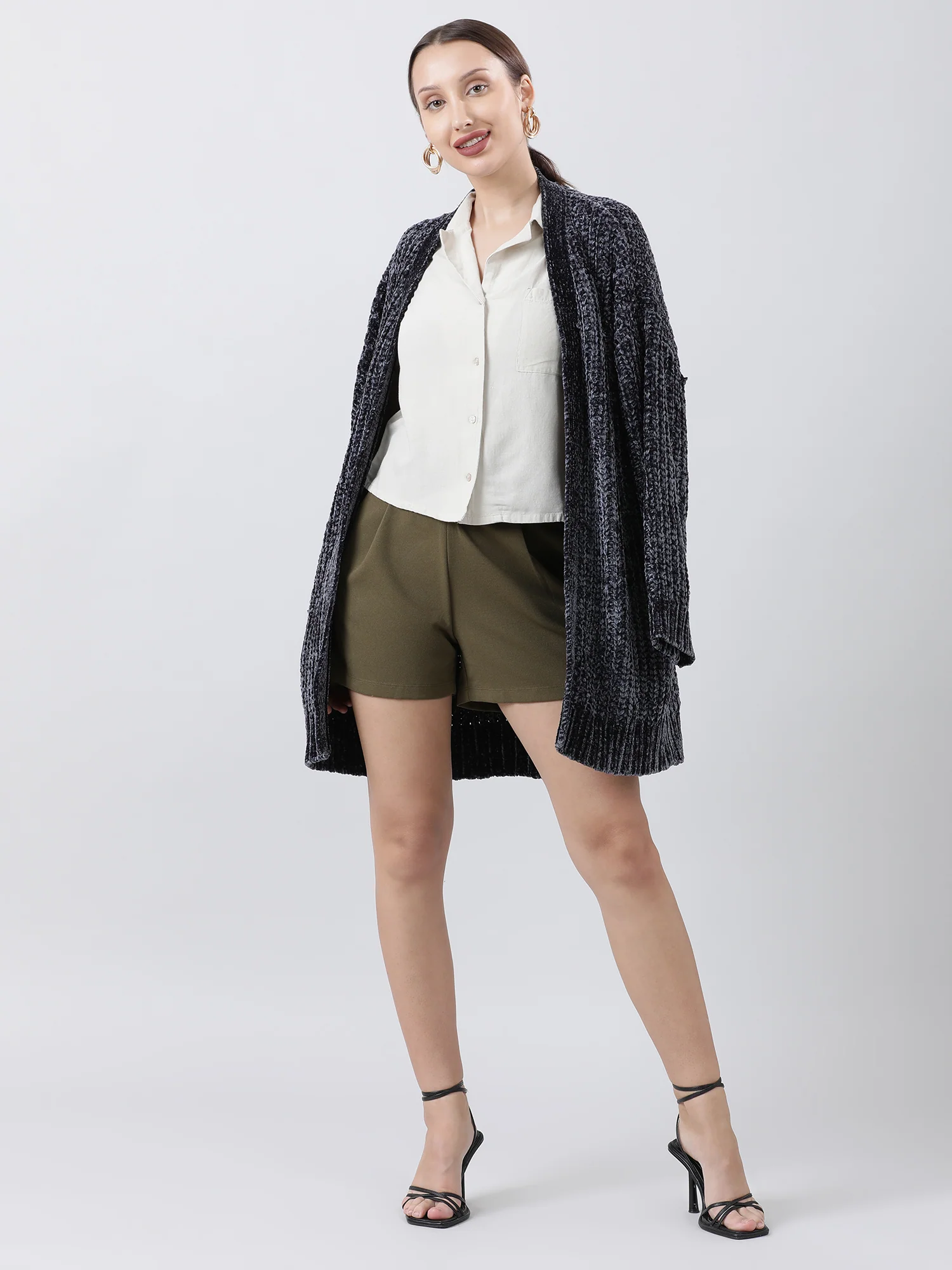 Women Regular Fit Beige Button Down Shirt - Image 8