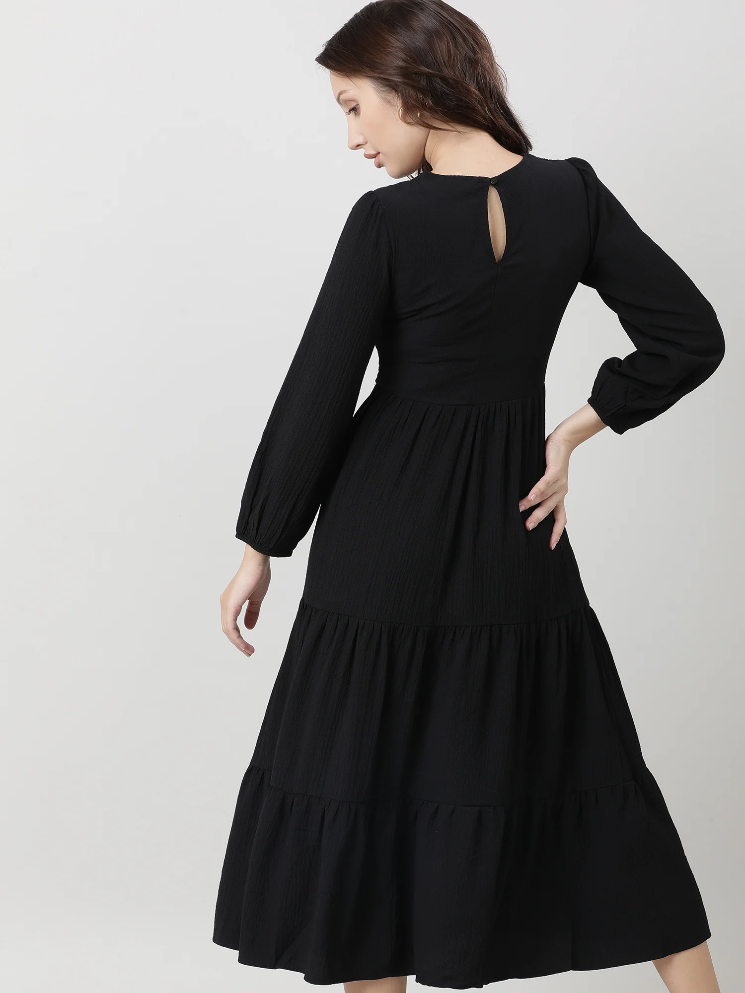 Women Regular Fit Black A Line Dress - Image 6