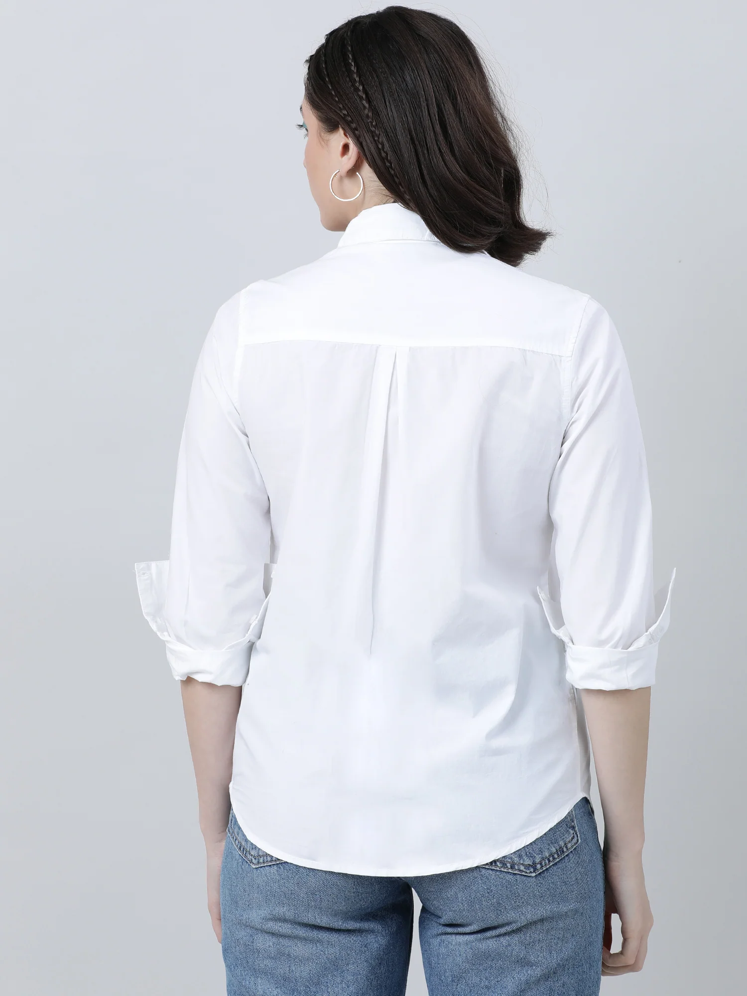 Women Regular Fit Classic White Shirt - Image 5