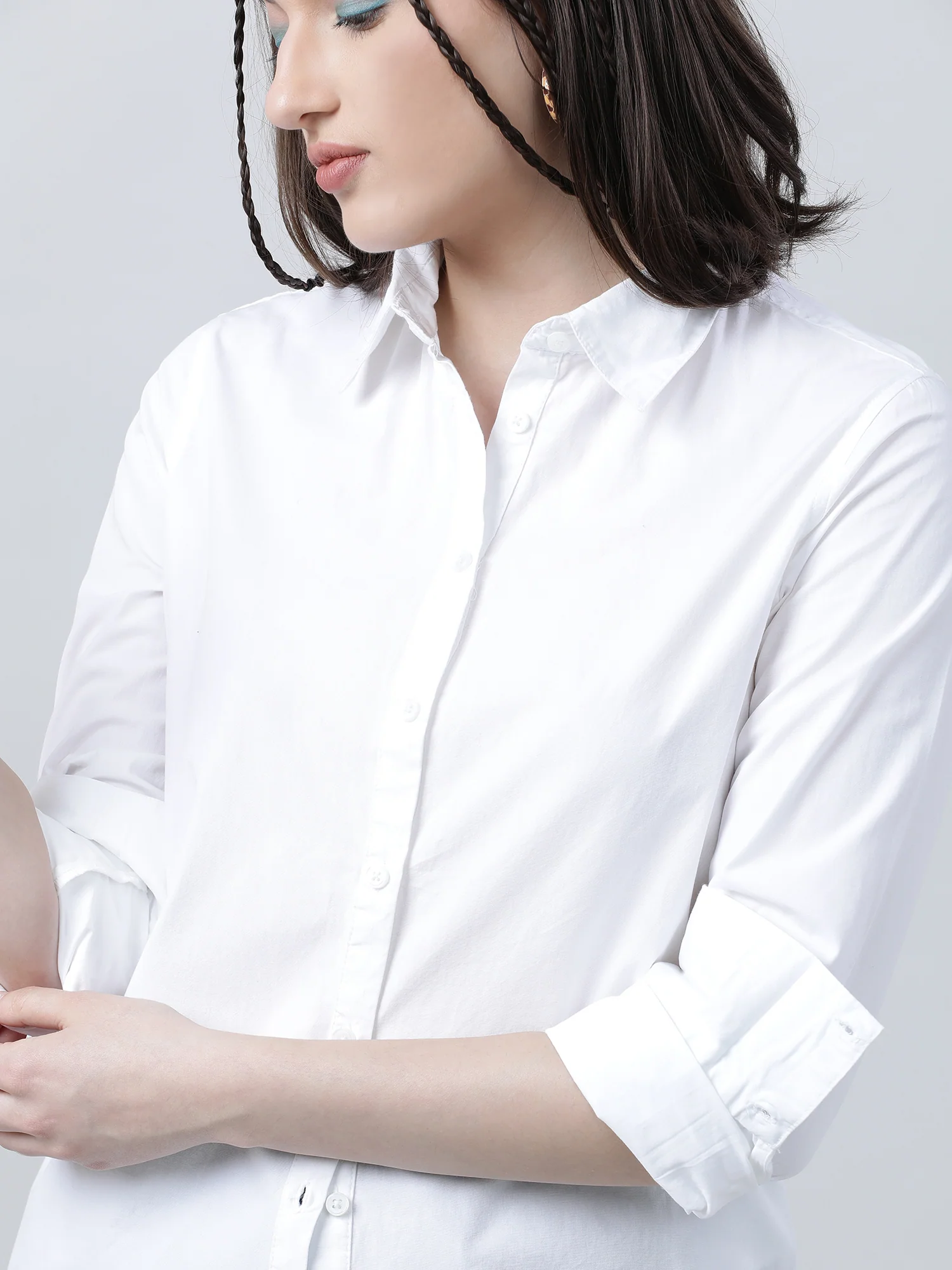 Women Regular Fit Classic White Shirt - Image 6