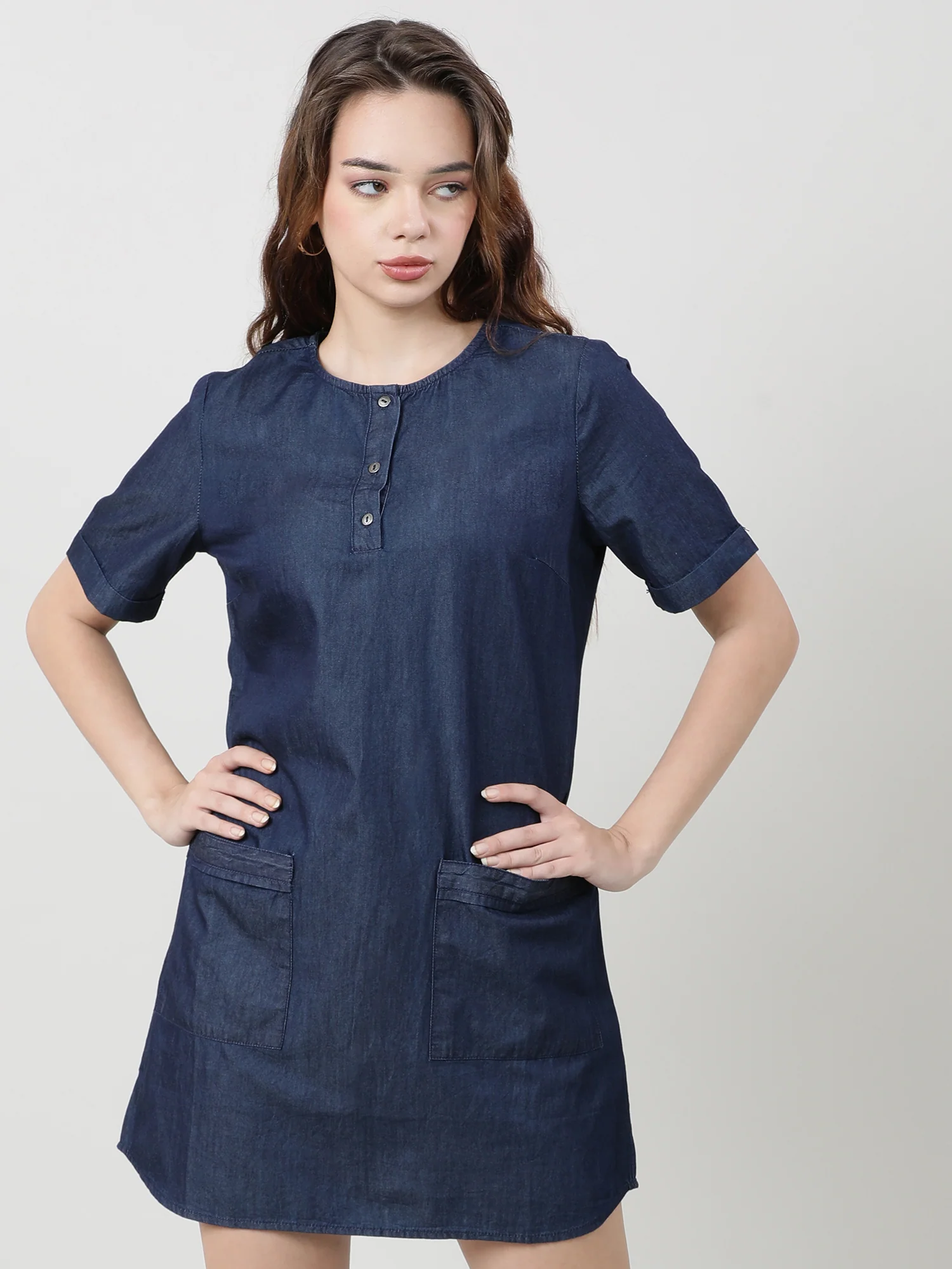 Women Regular Fit Navy Blue Dress - Image 5