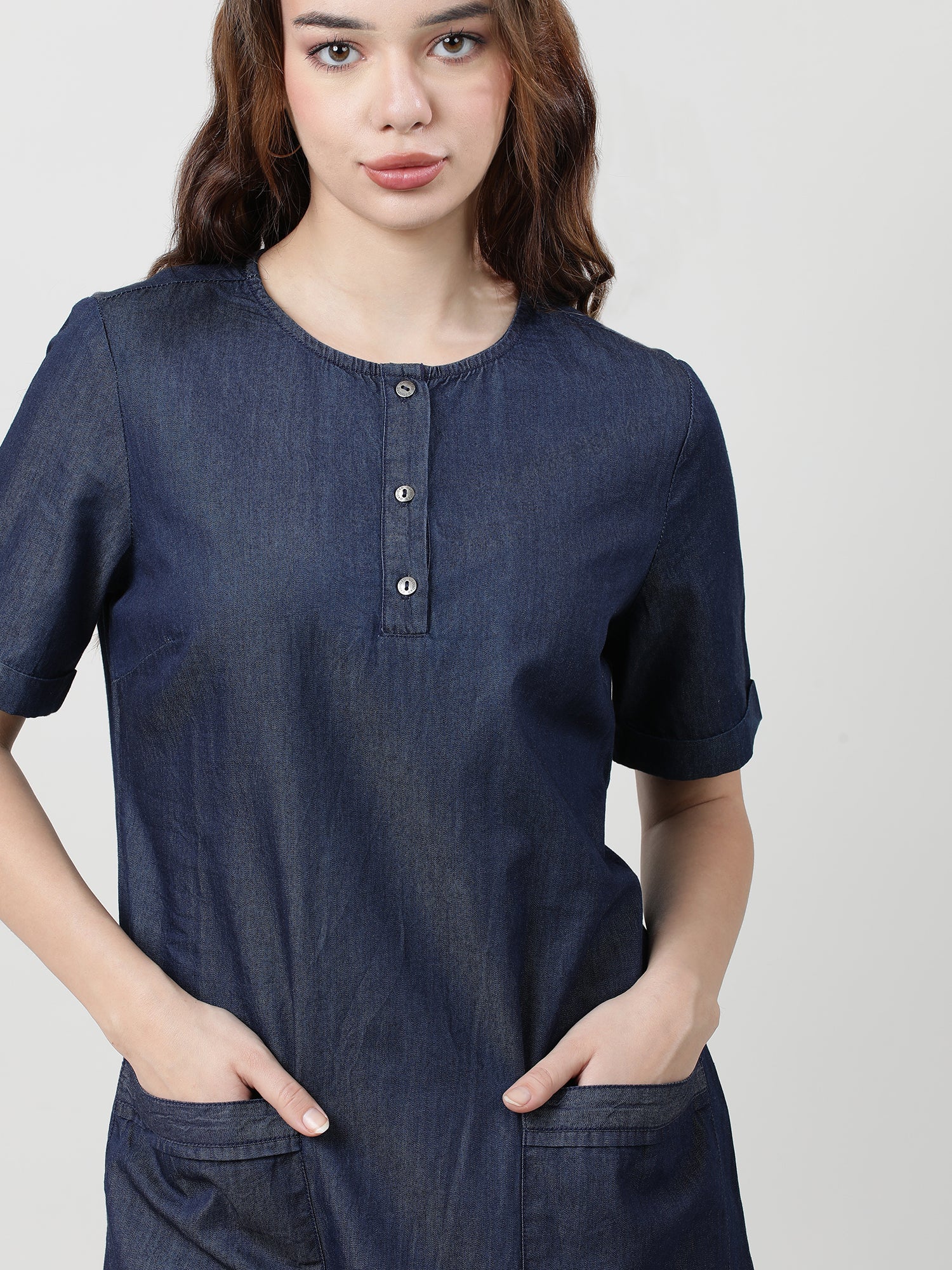 Women Regular Fit Navy Blue Dress - Image 6
