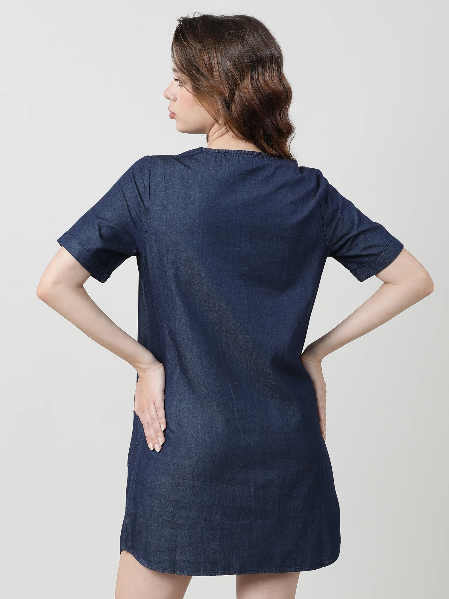 Women Regular Fit Navy Blue Dress - Image 7