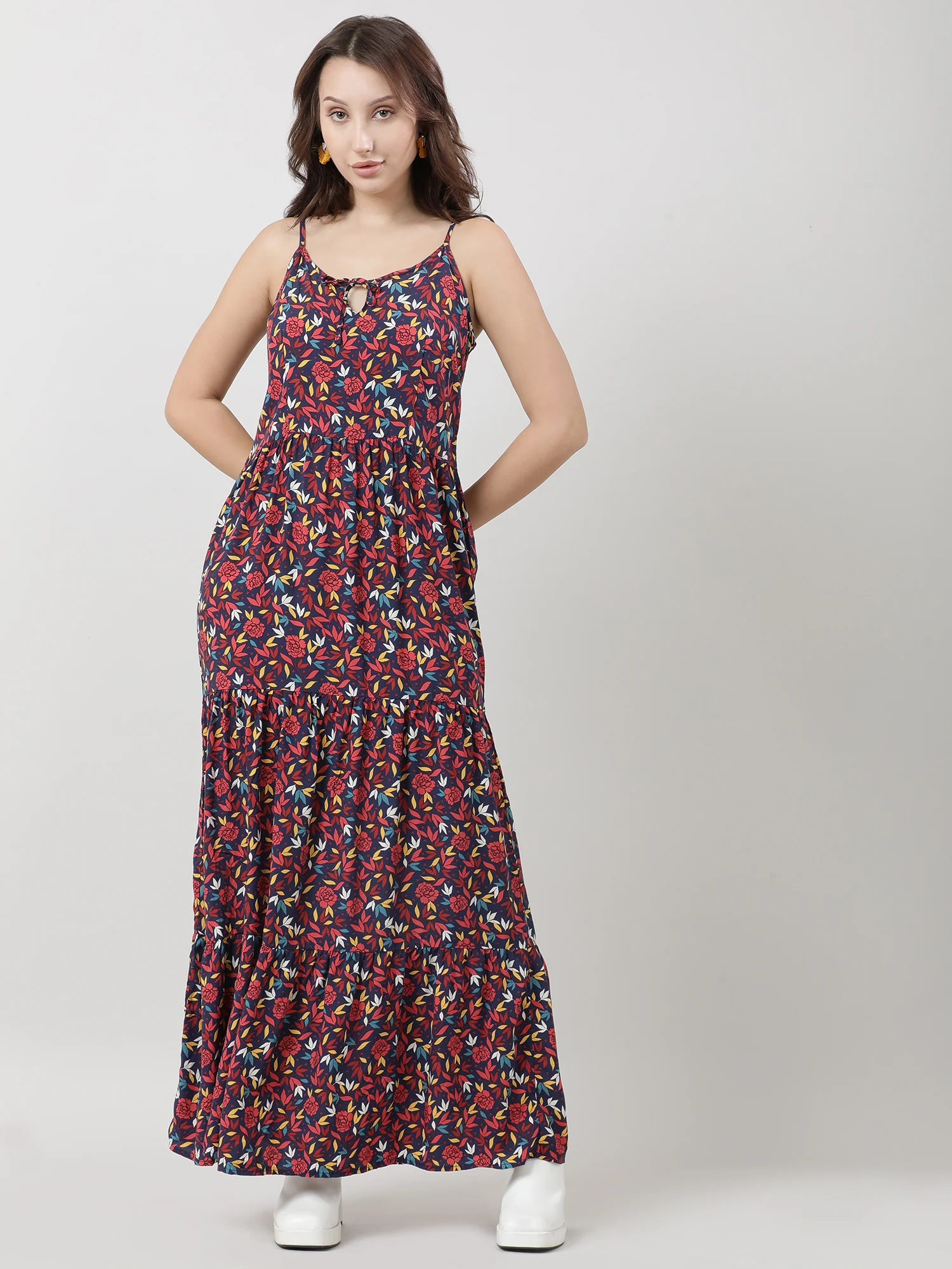 Women Printed A Line Dress - Image 4