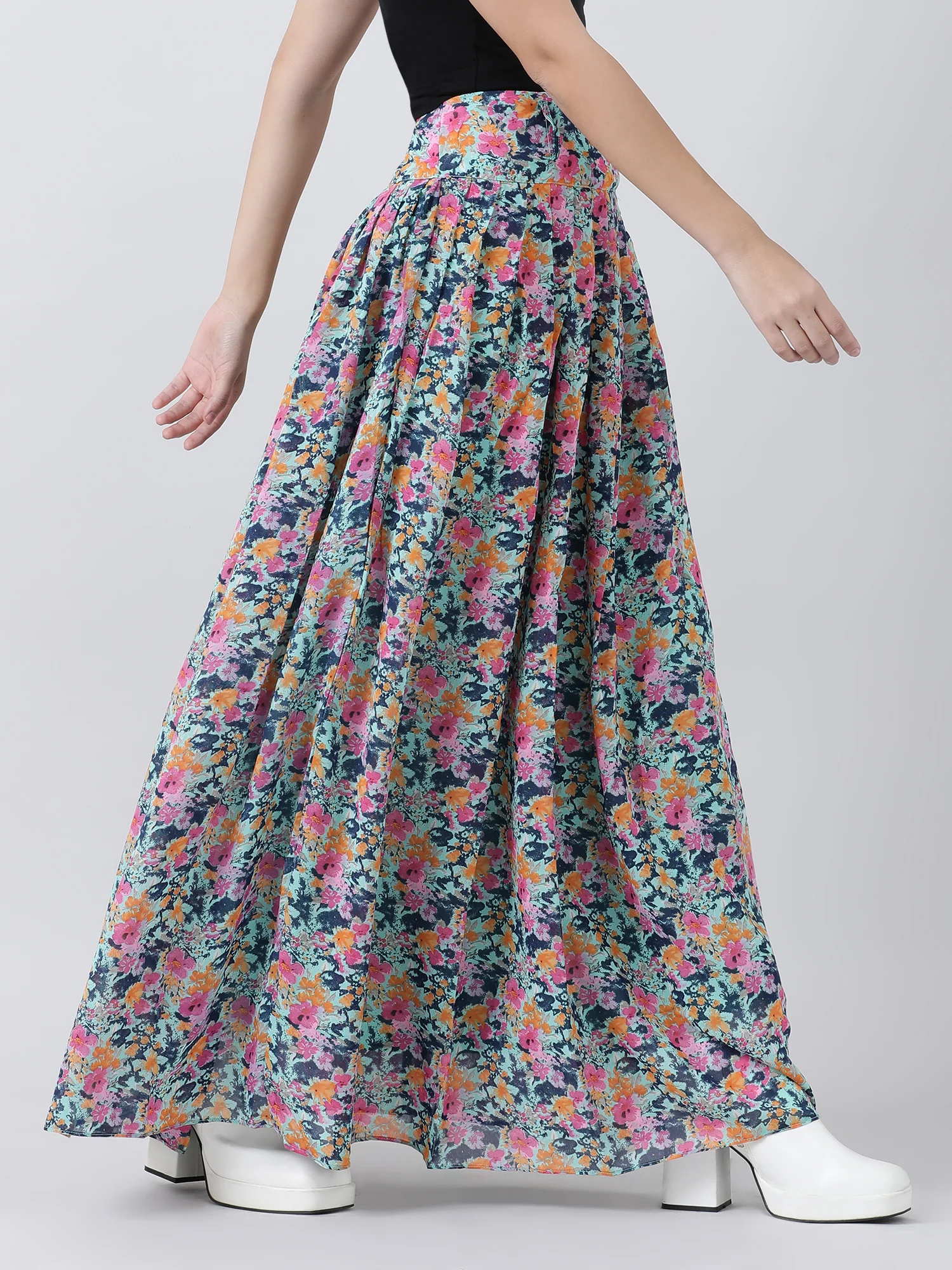 Women  Floral Maxi Skirt - Image 3