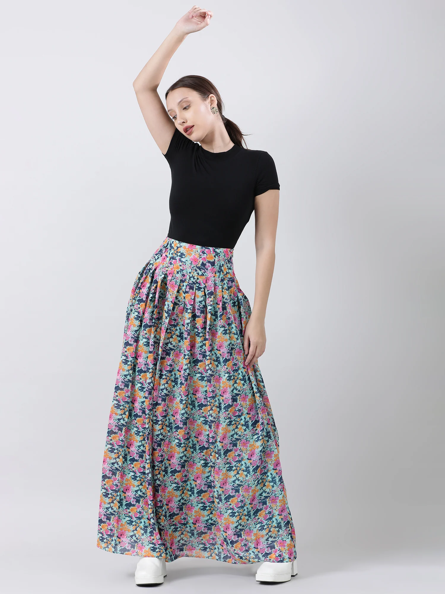 Women  Floral Maxi Skirt - Image 4