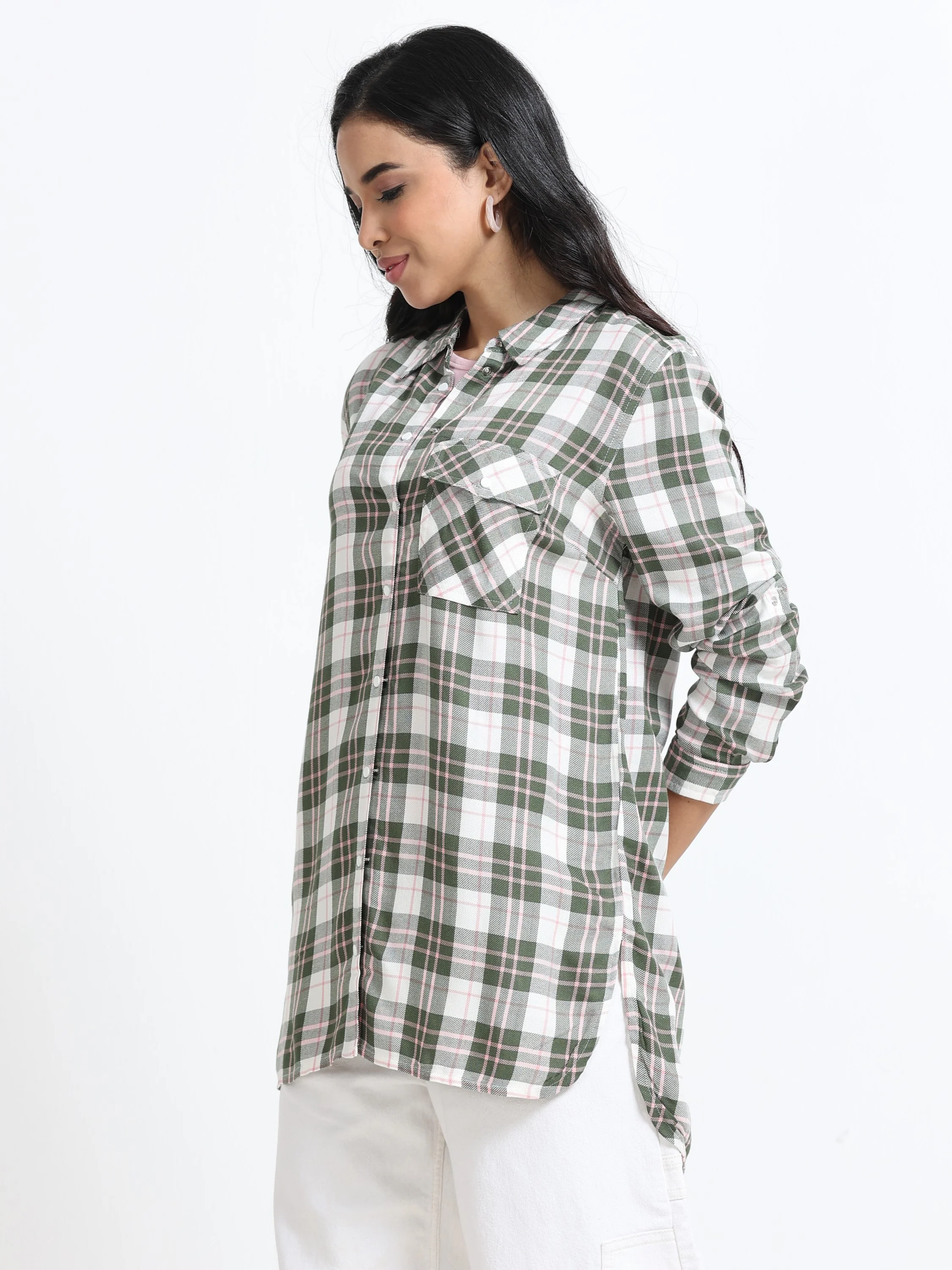 Women Comfort Fit Checked Shirt - Image 6
