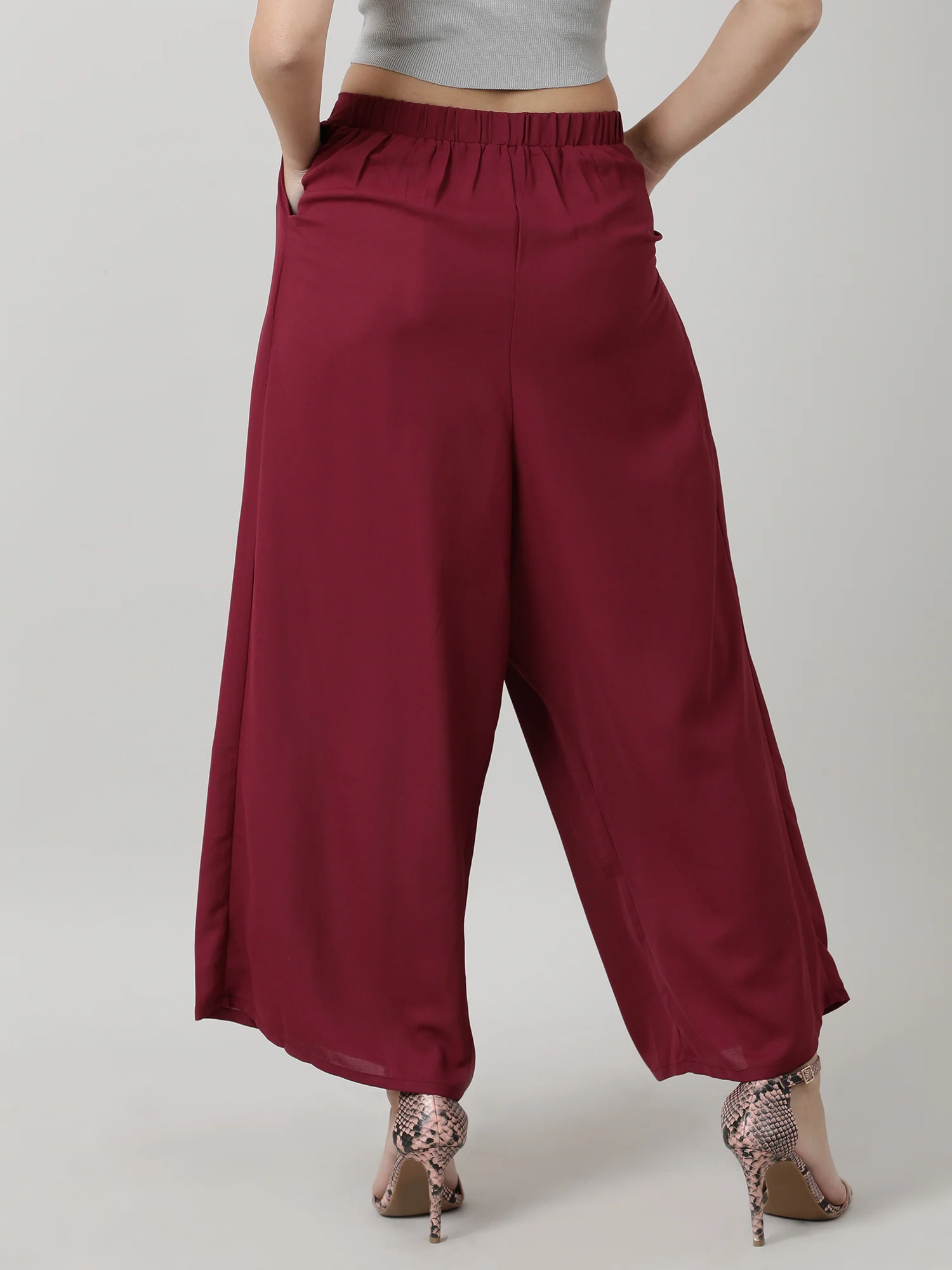 Women Relaxed Fit Maroon Pants - Image 6