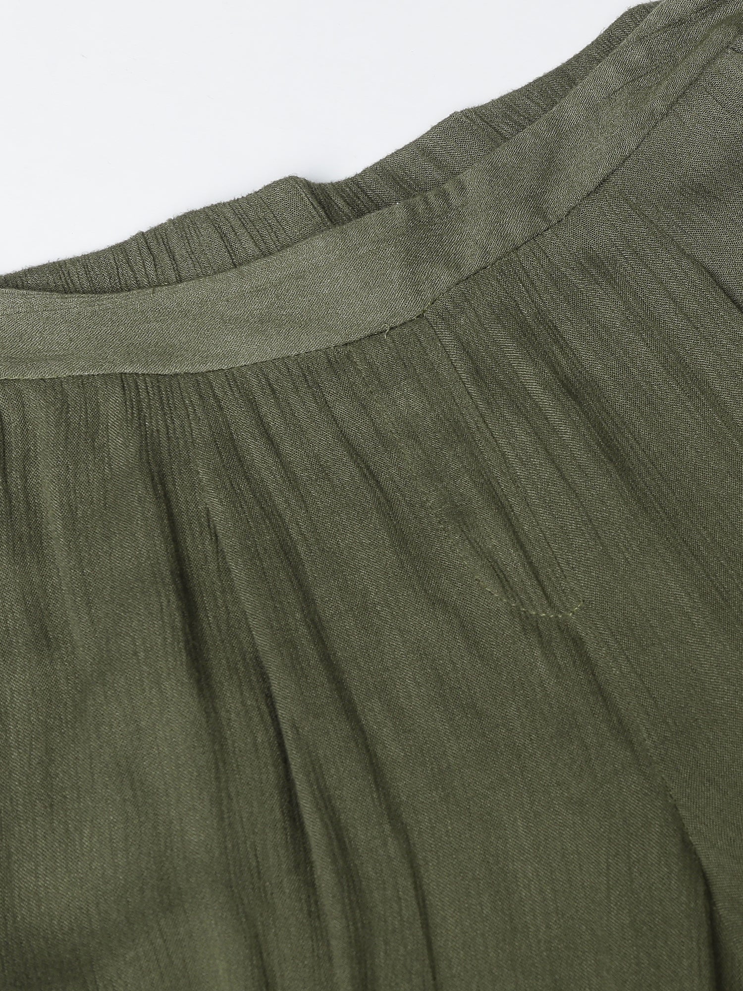 Women Relaxed Fit Olive Pants - Image 7