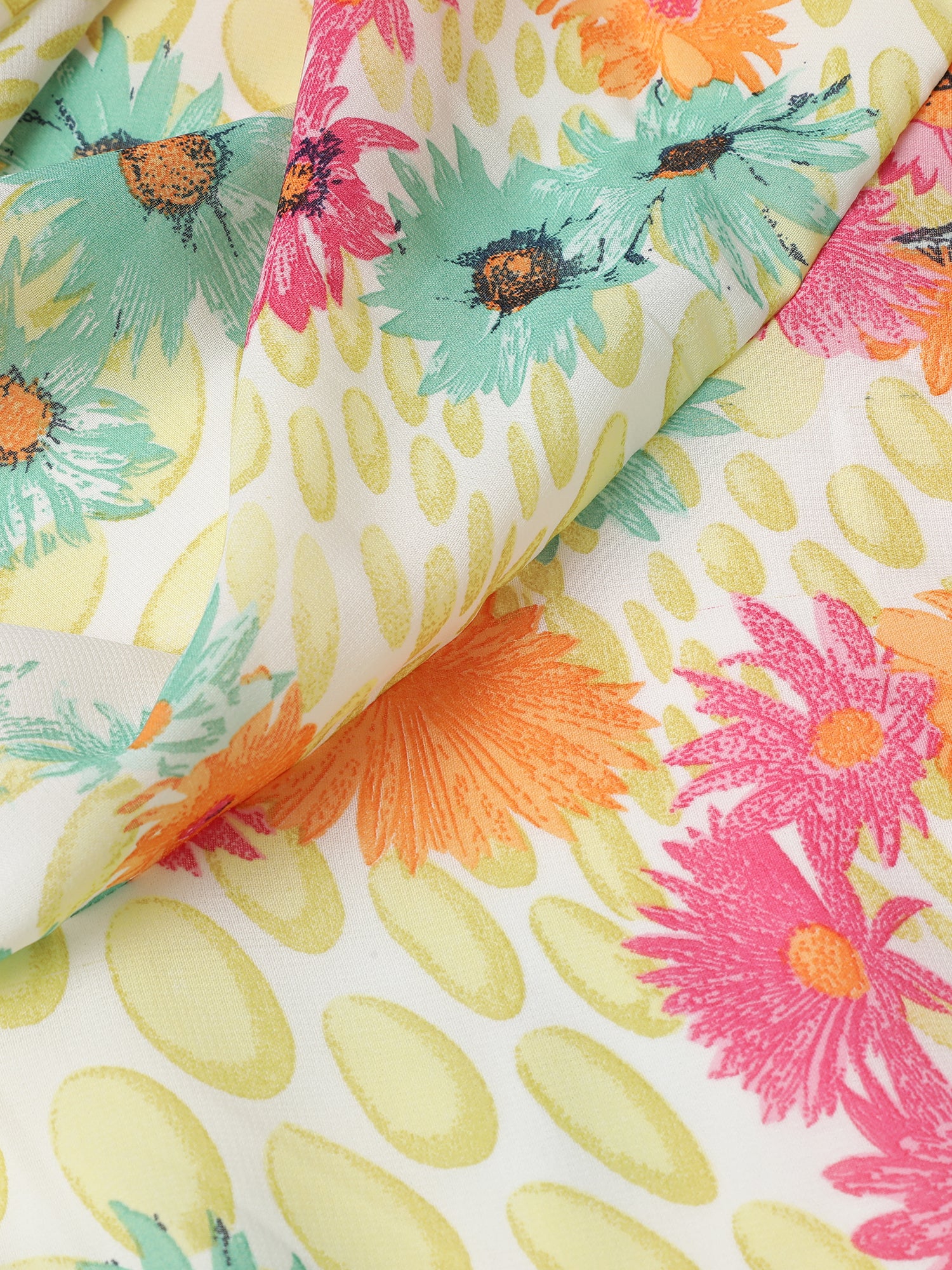 Women Relaxed Fit Yellow Floral Print Maxi Dress - Image 10