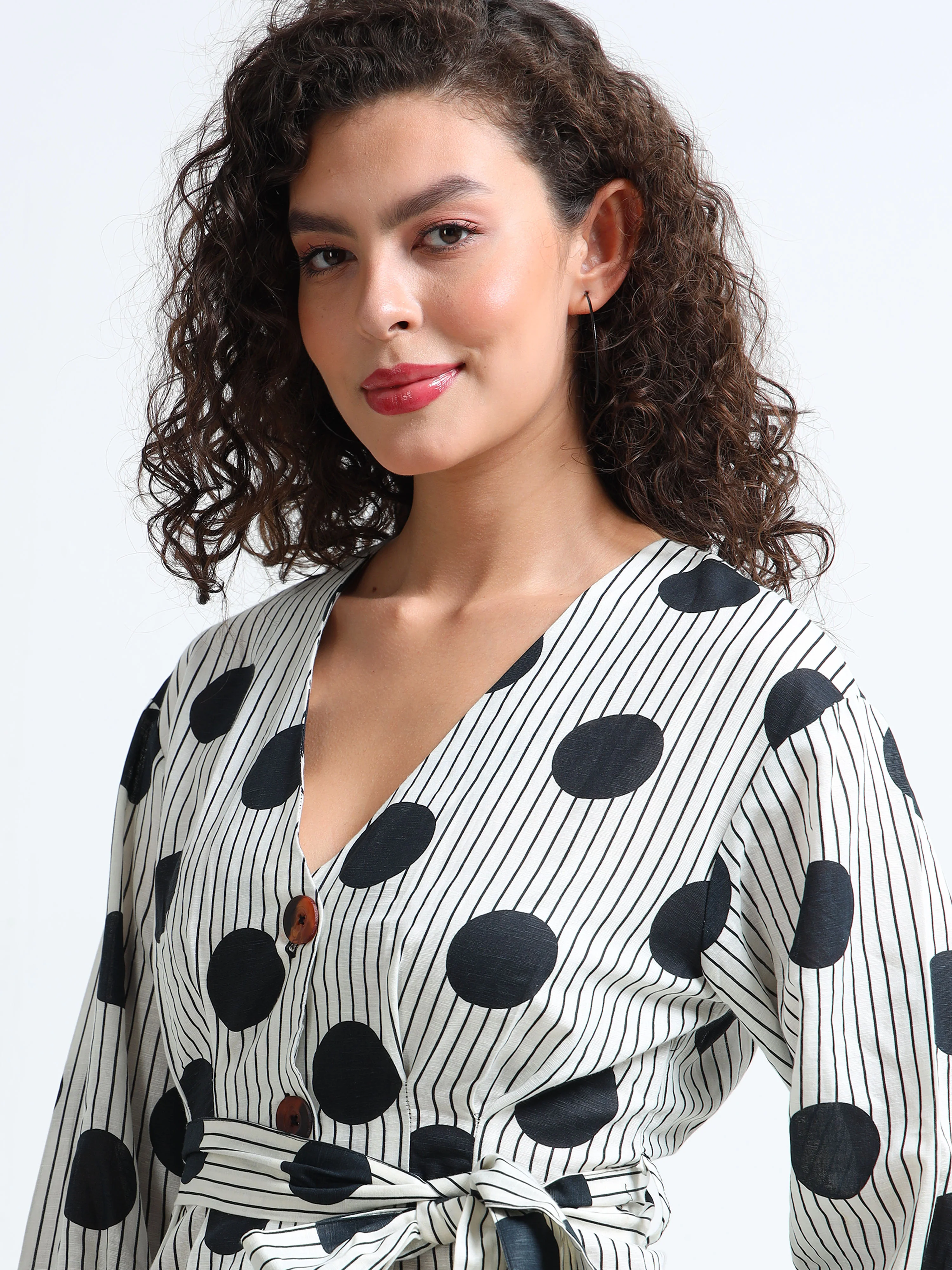 Women Retro Polka Dress - Image 5