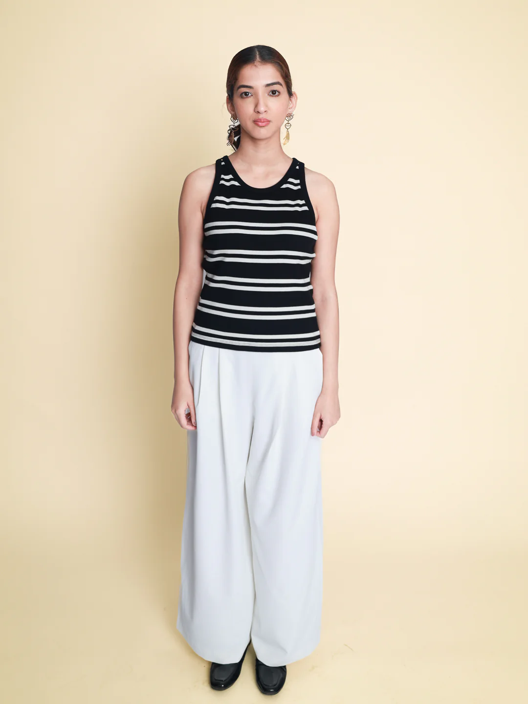 Women Rib Padded Stripe Vest - Image 2