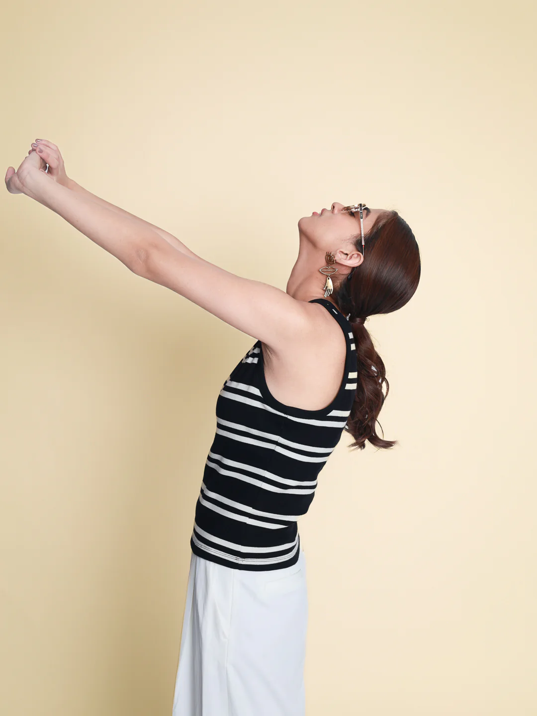 Women Rib Padded Stripe Vest - Image 5