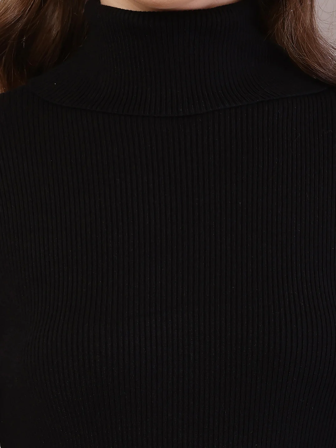 Women  Ribbed Black Bodycon Dress - Image 5