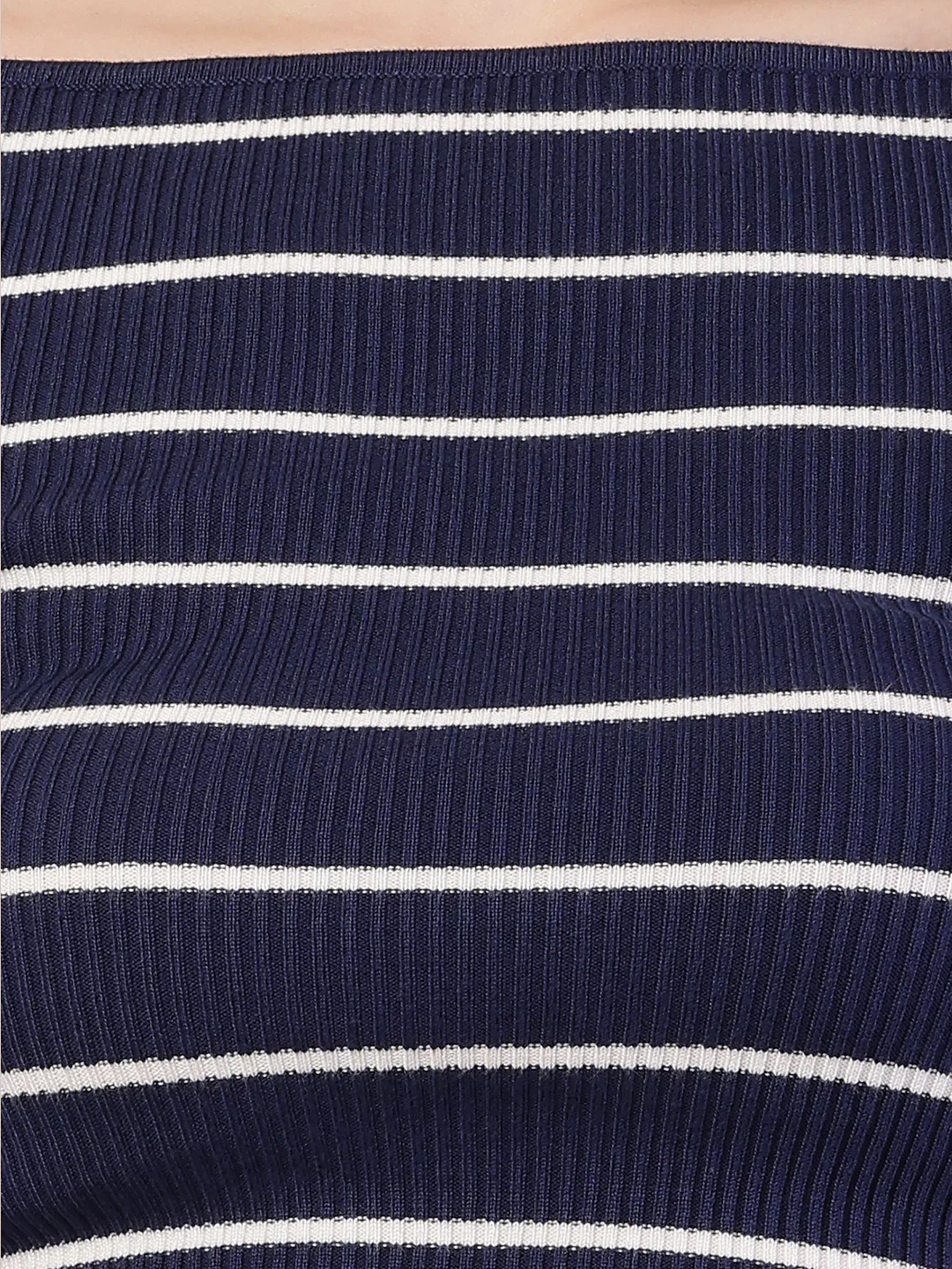 Women  Ribbed Blue Top - Image 5