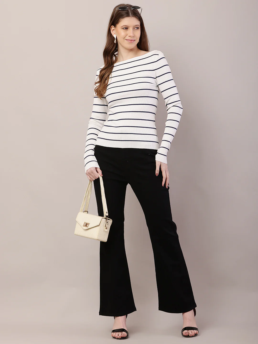 Women  Ribbed White Top - Image 3