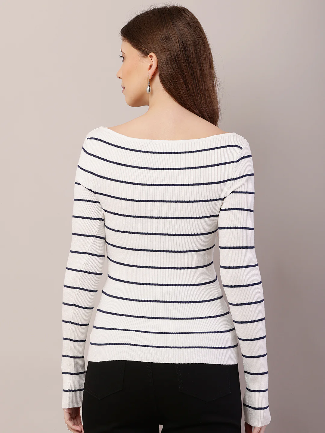 Women  Ribbed White Top - Image 4