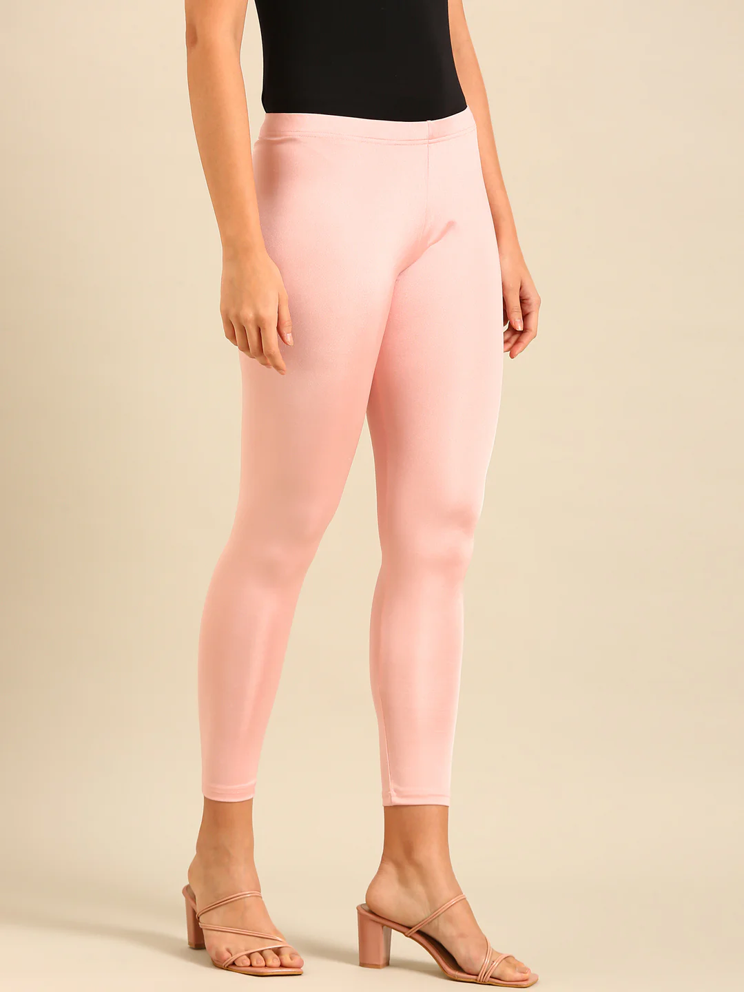 Women Rose Gold Festive Leggings - Image 3