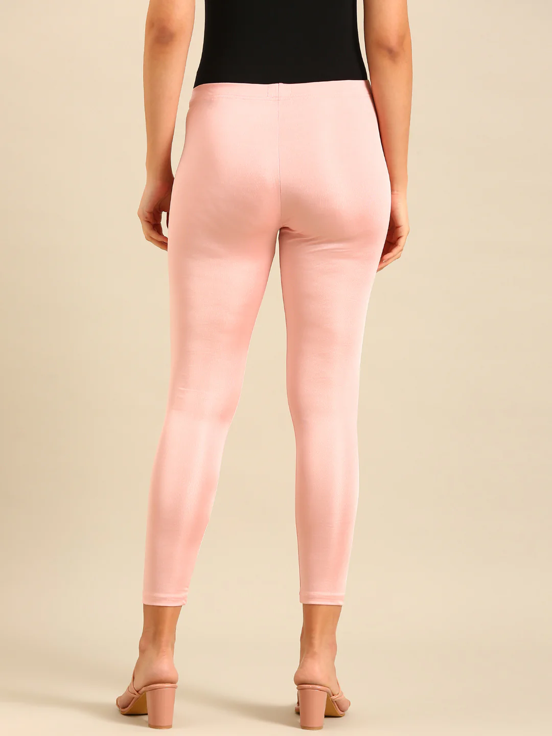 Women Rose Gold Festive Leggings - Image 4