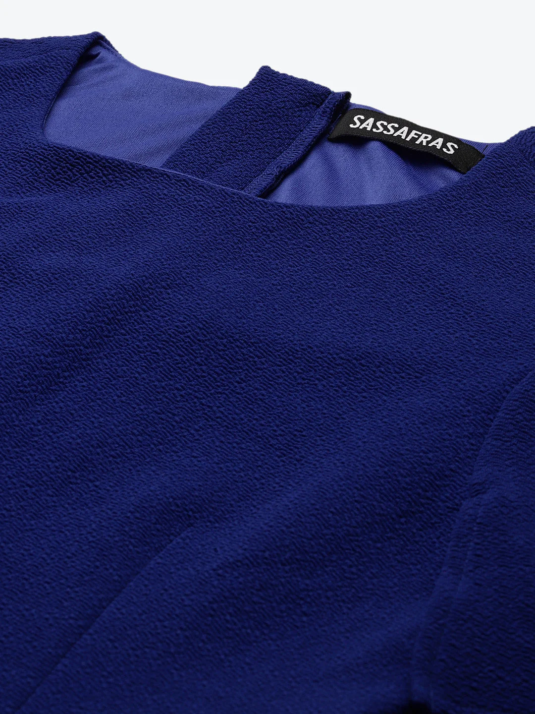 Women Royal Blue Frill Cape Bodycon Dress - Image 5