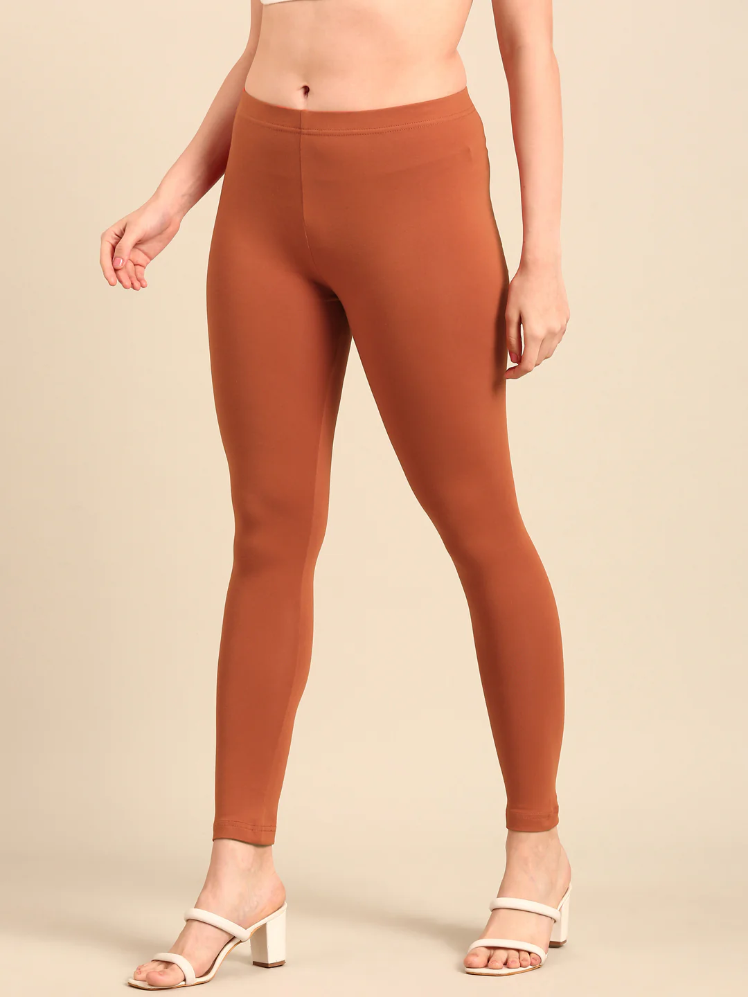 Women Rust Casual Leggings - Image 2