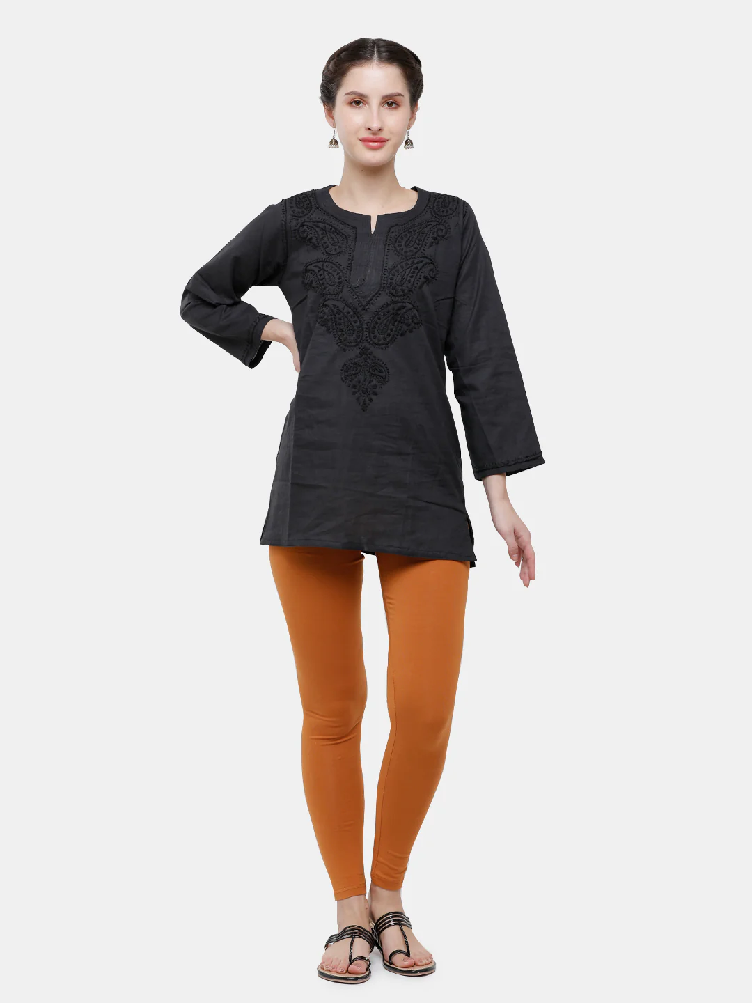 Women Rust Casual Leggings - Image 4
