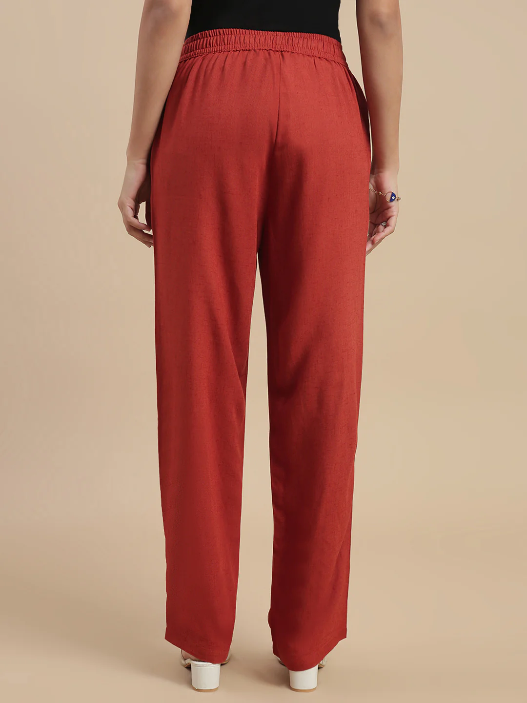 Women Rust  Casual Pants - Image 2