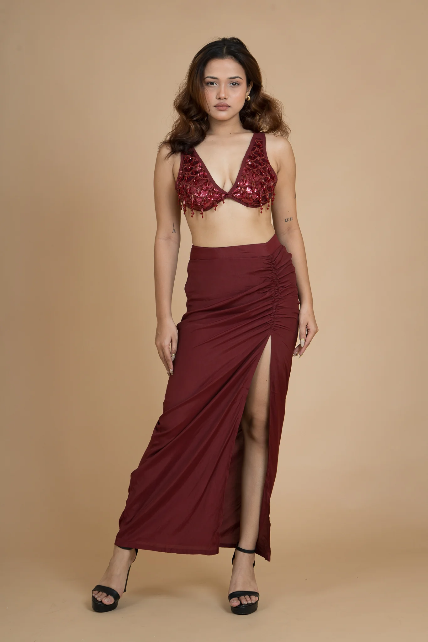 Women Scarlet Rush Draped Cotton Skirt - Image 3