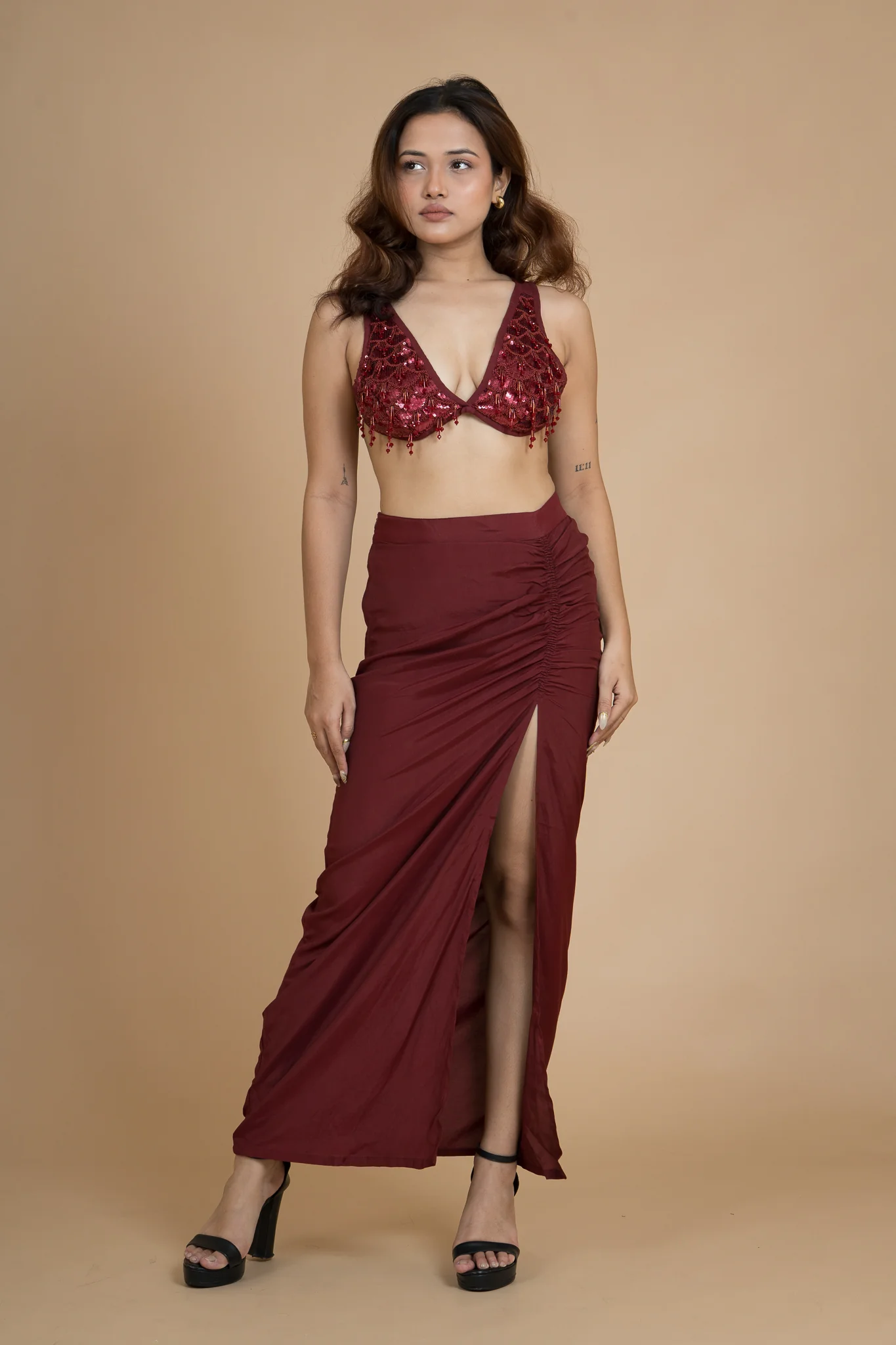 Women Scarlet Rush Draped Cotton Skirt - Image 4